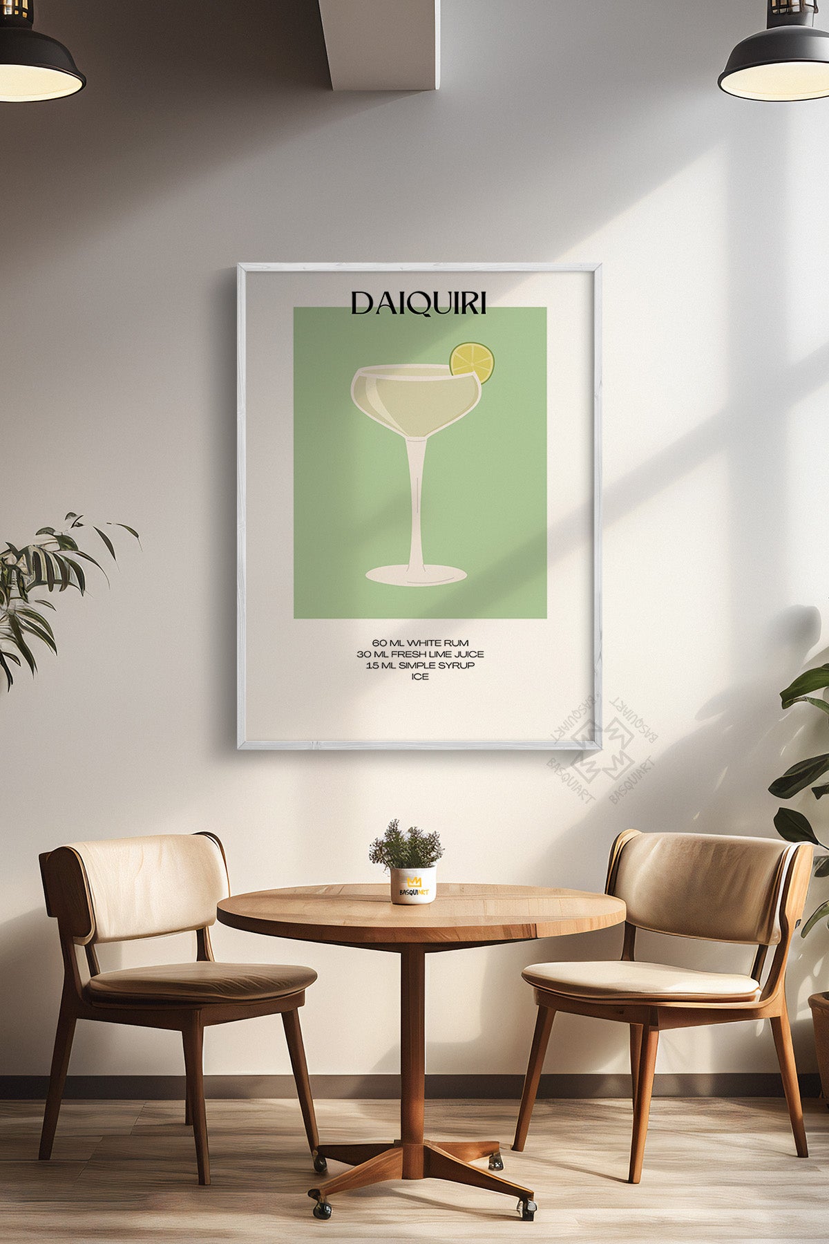 Kokteyl Serisi Beyaz Çerçeveli Poster, Tablo, Cafe, Restoran, Mutfak Duvar Dekoru No:24