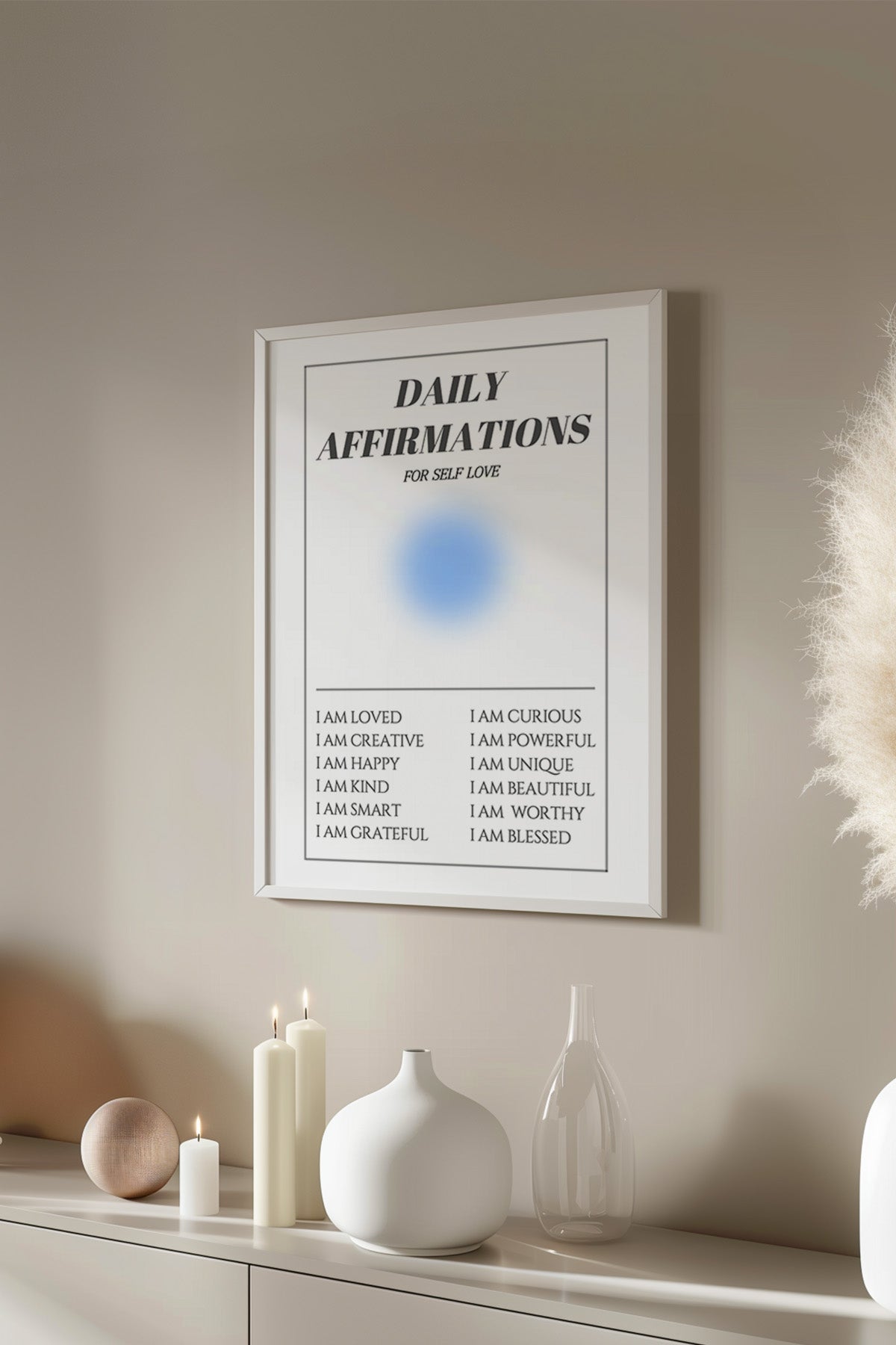 Aura Serisi Beyaz Çerçeveli Poster, Tablo No:120
