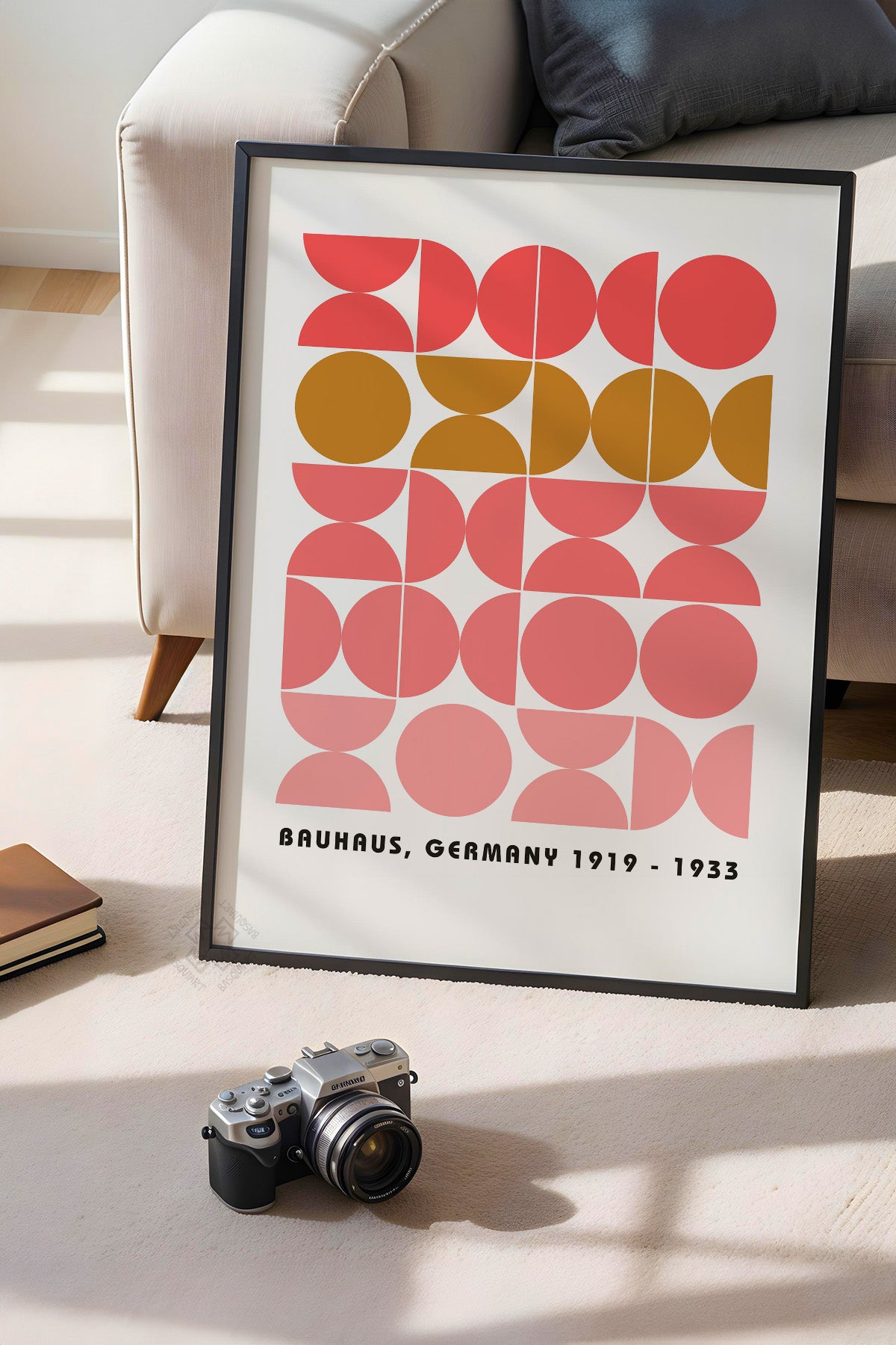Bauhaus Serisi Siyah Çerçeveli Poster, Tablo No:115