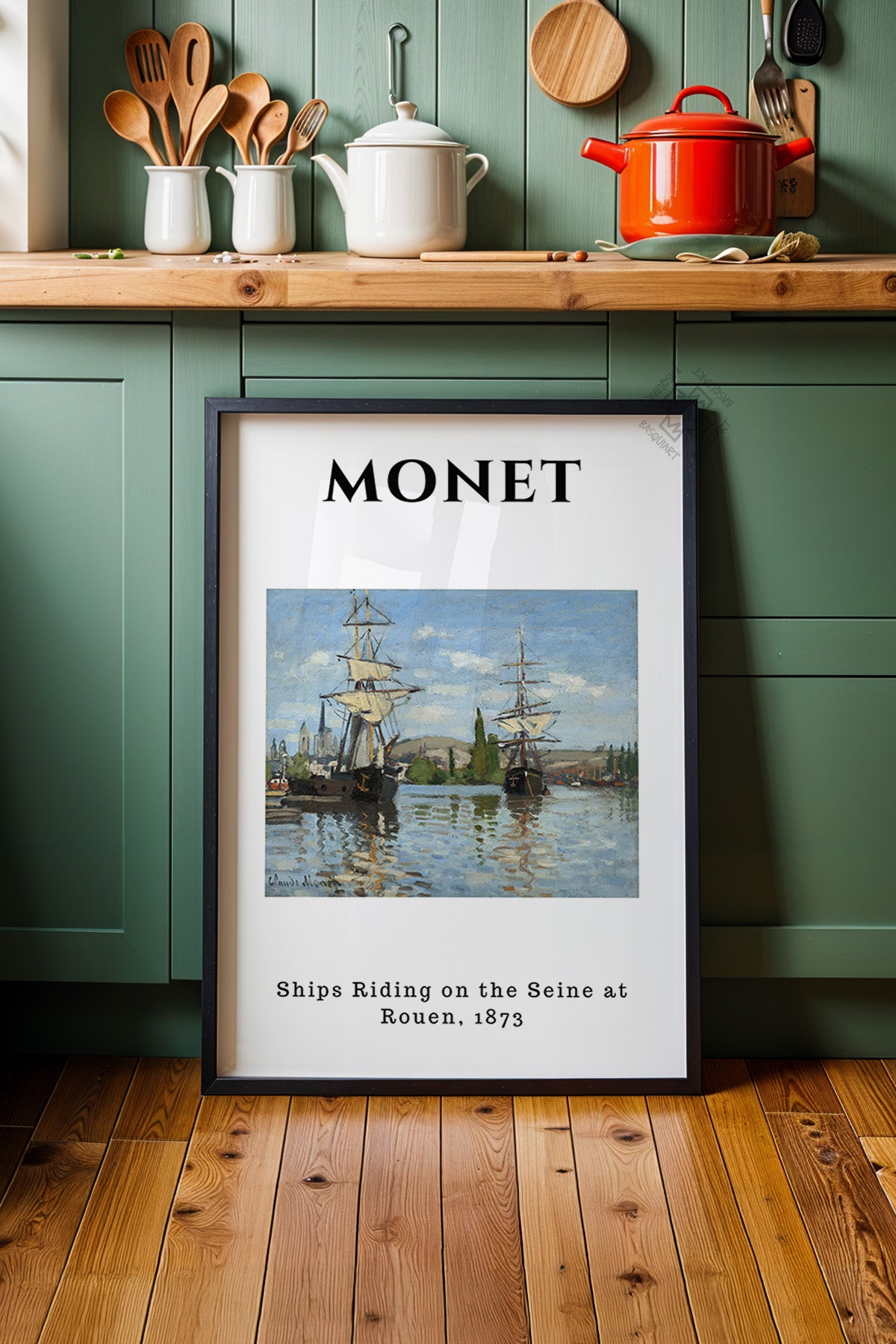 Claude Monet Serisi Siyah Çerçeveli Poster, Tablo Duvar Dekoru No:24