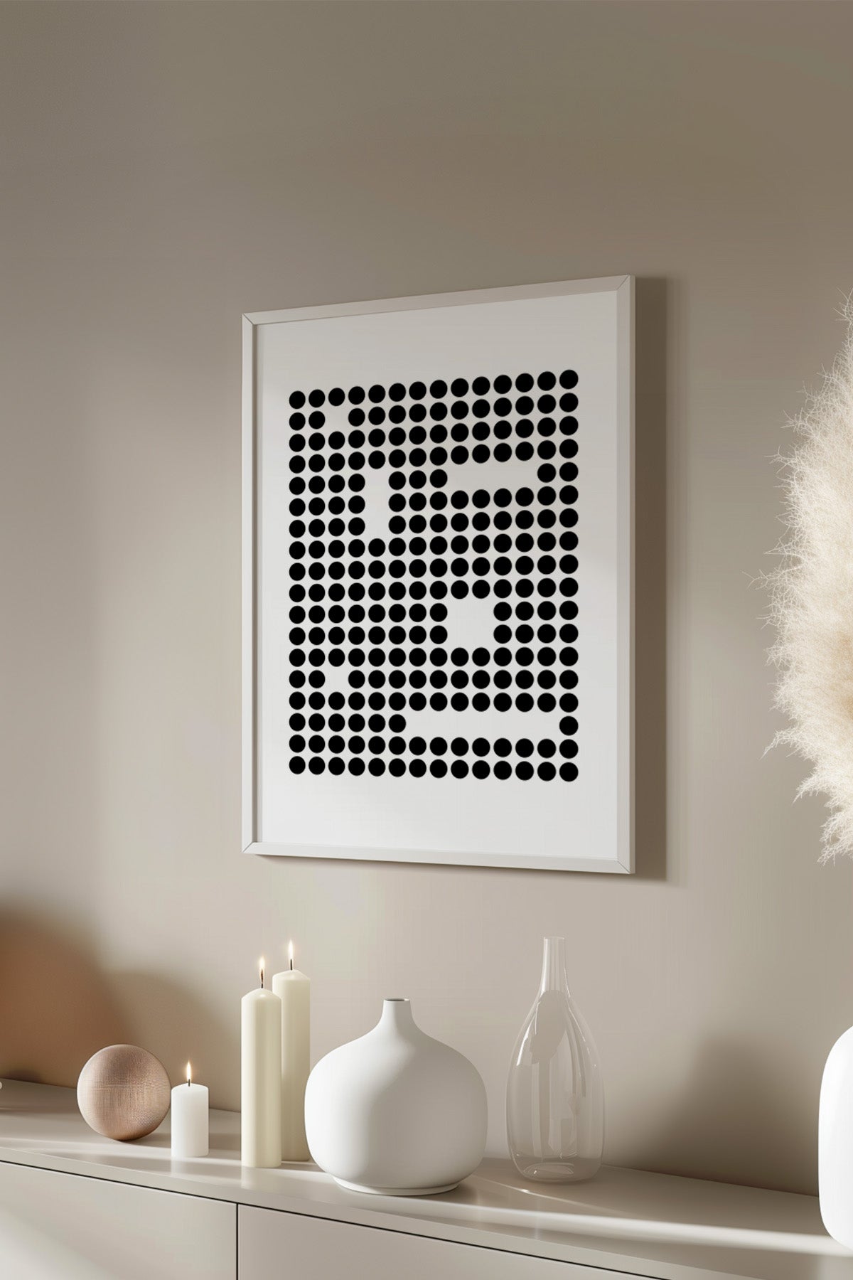 Bauhaus Serisi Beyaz Çerçeveli Poster, Tablo No:45