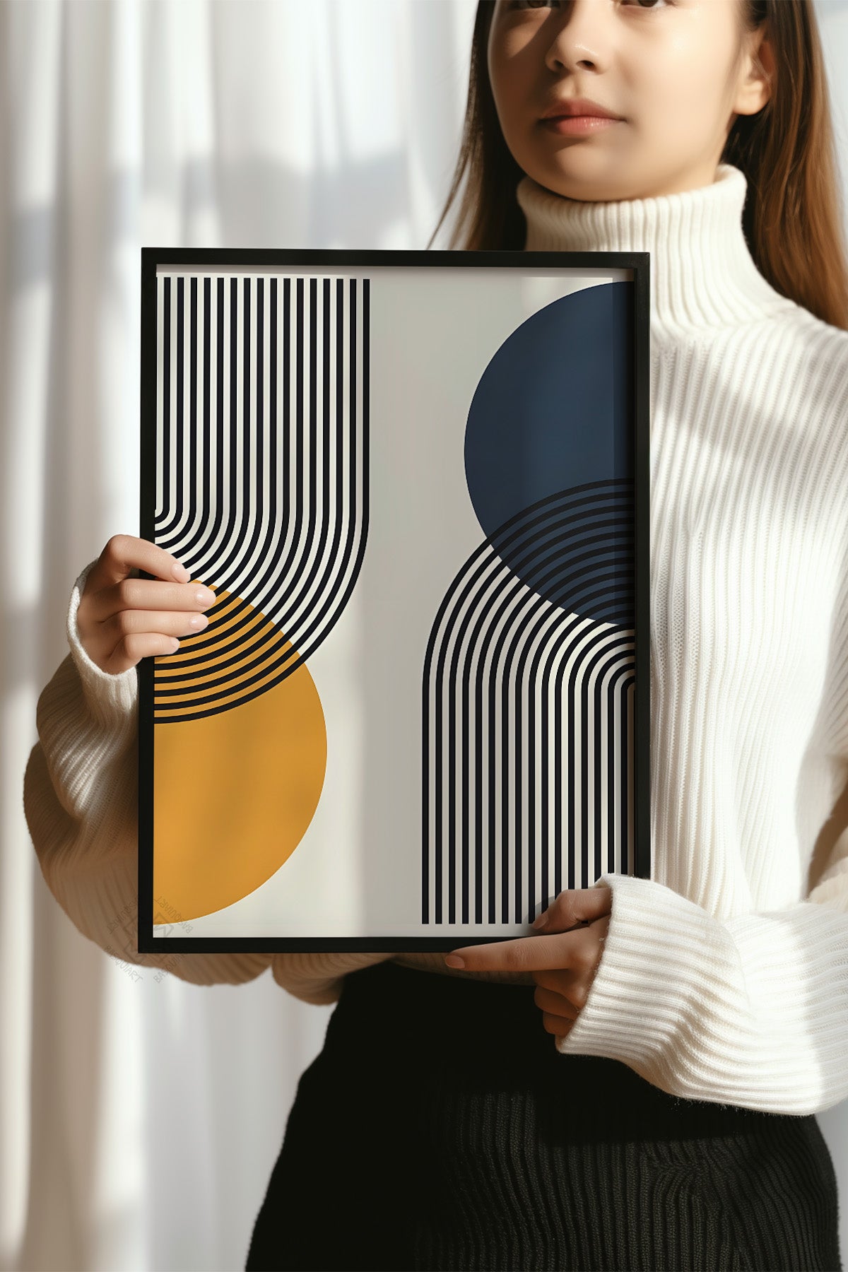 Bauhaus Serisi Siyah Çerçeveli Poster, Tablo No:104