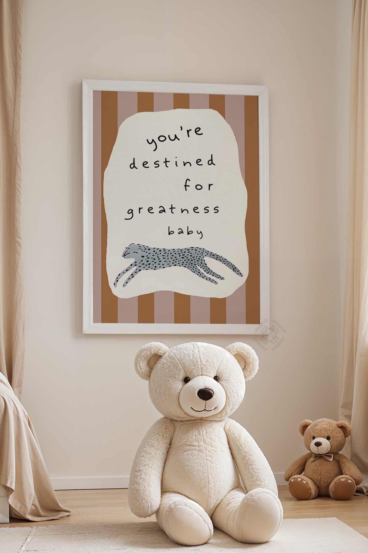 Çocuk Odası, Bebek Odası Beyaz Çerçeveli Poster, Tablo No:198