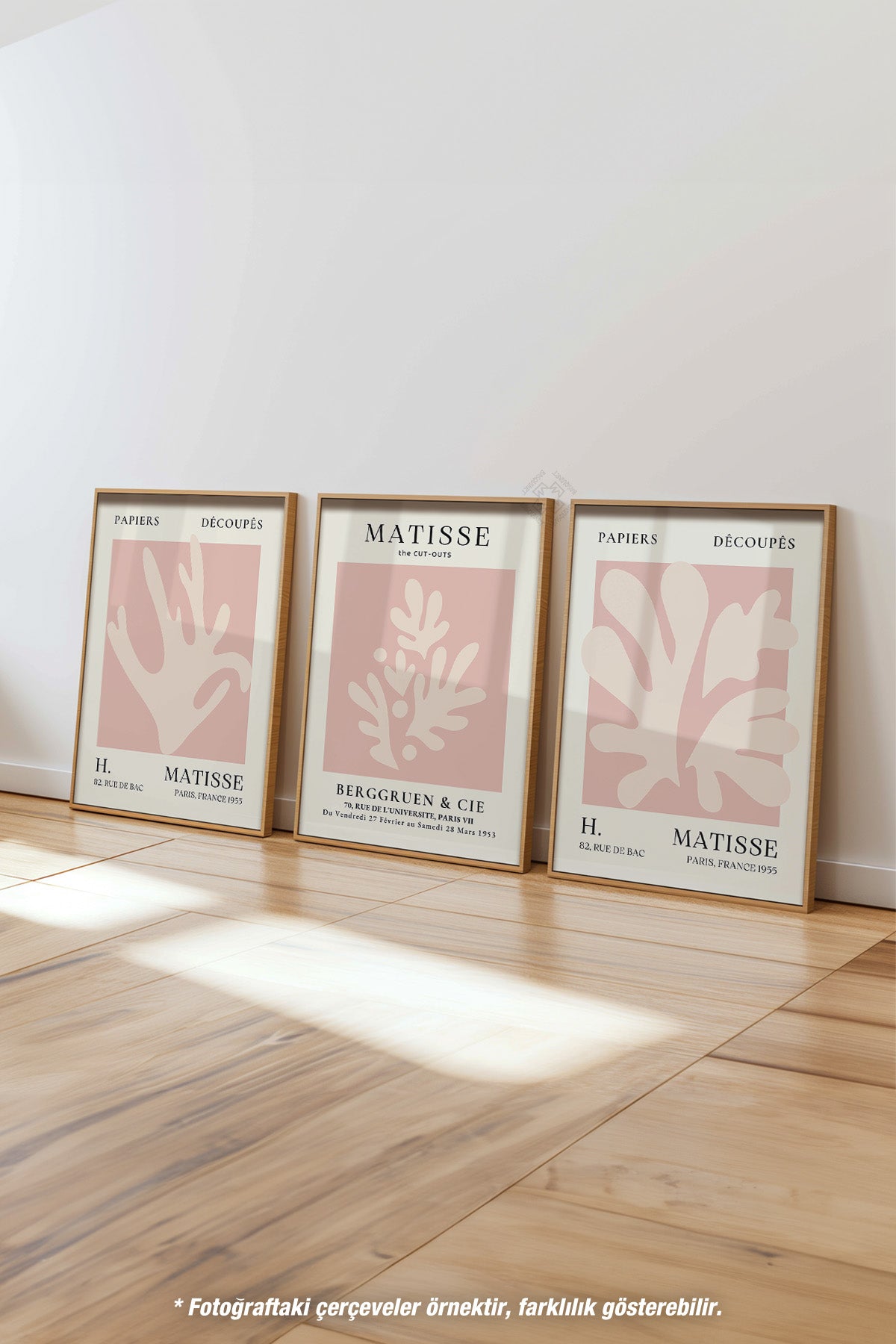 Matisse Minimal 3'lü Ahşap Çerçeveli Poster, Tablo Seti No:21