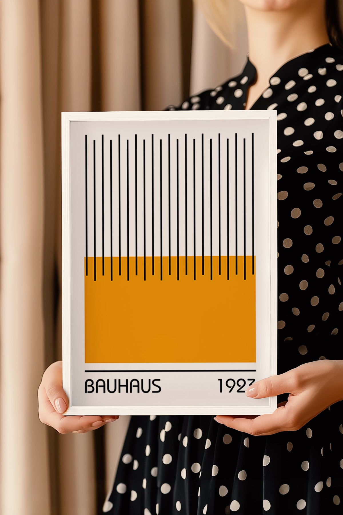 Bauhaus Serisi Beyaz Çerçeveli Poster, Tablo No:38