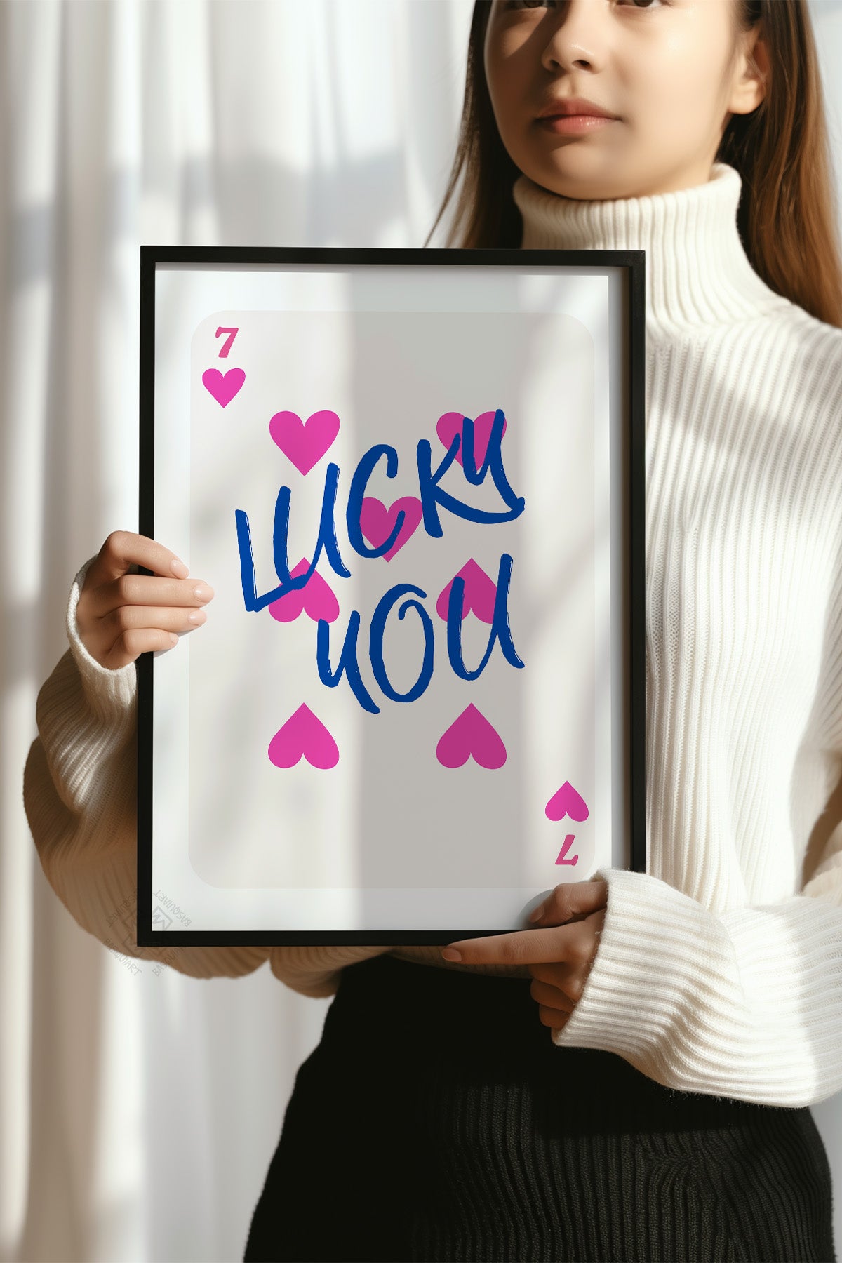 Lucky You Serisi Siyah Çerçeveli Poster, Tablo Duvar Dekoru No:124