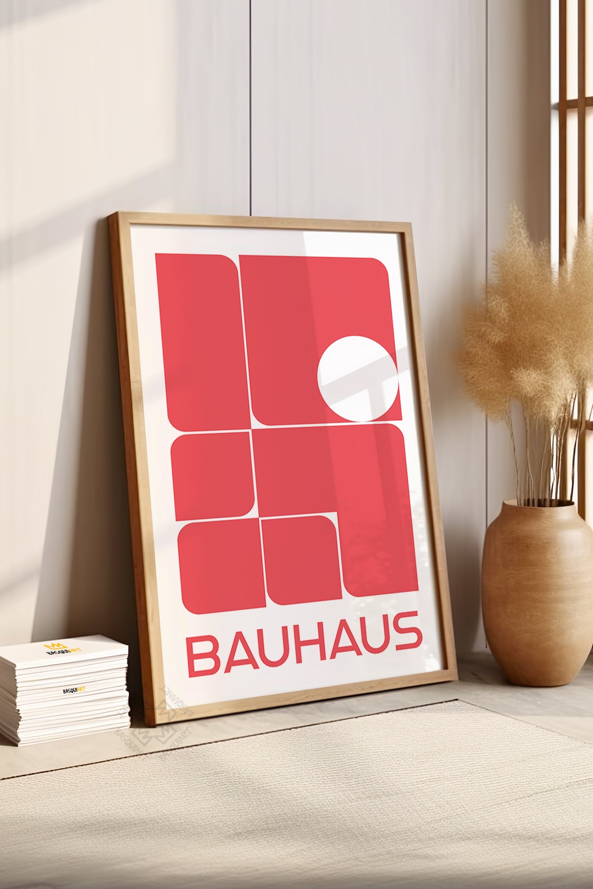 Bauhaus Serisi Ahşap Çerçeveli Poster, Tablo No:84