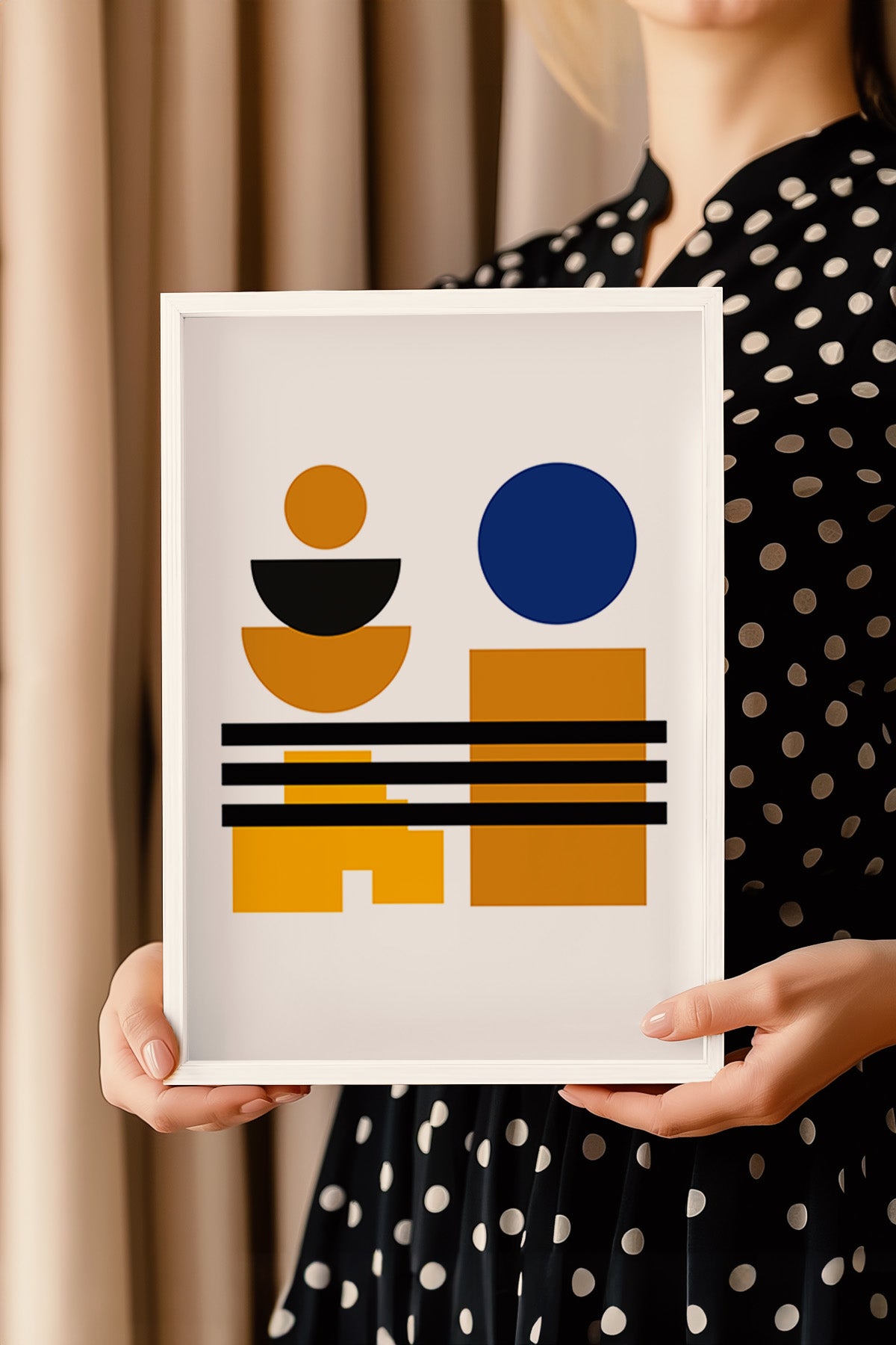 Bauhaus Serisi Beyaz Çerçeveli Poster, Tablo No:103
