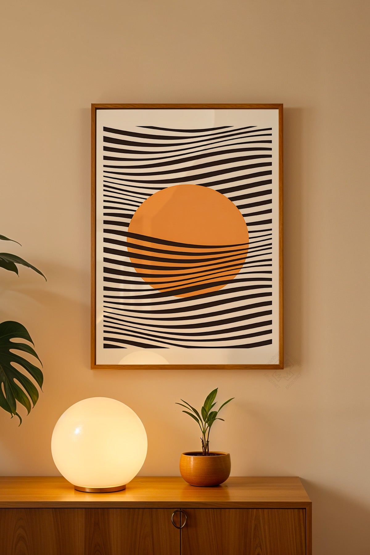 Bauhaus Serisi Ahşap Çerçeveli Poster, Tablo No:34