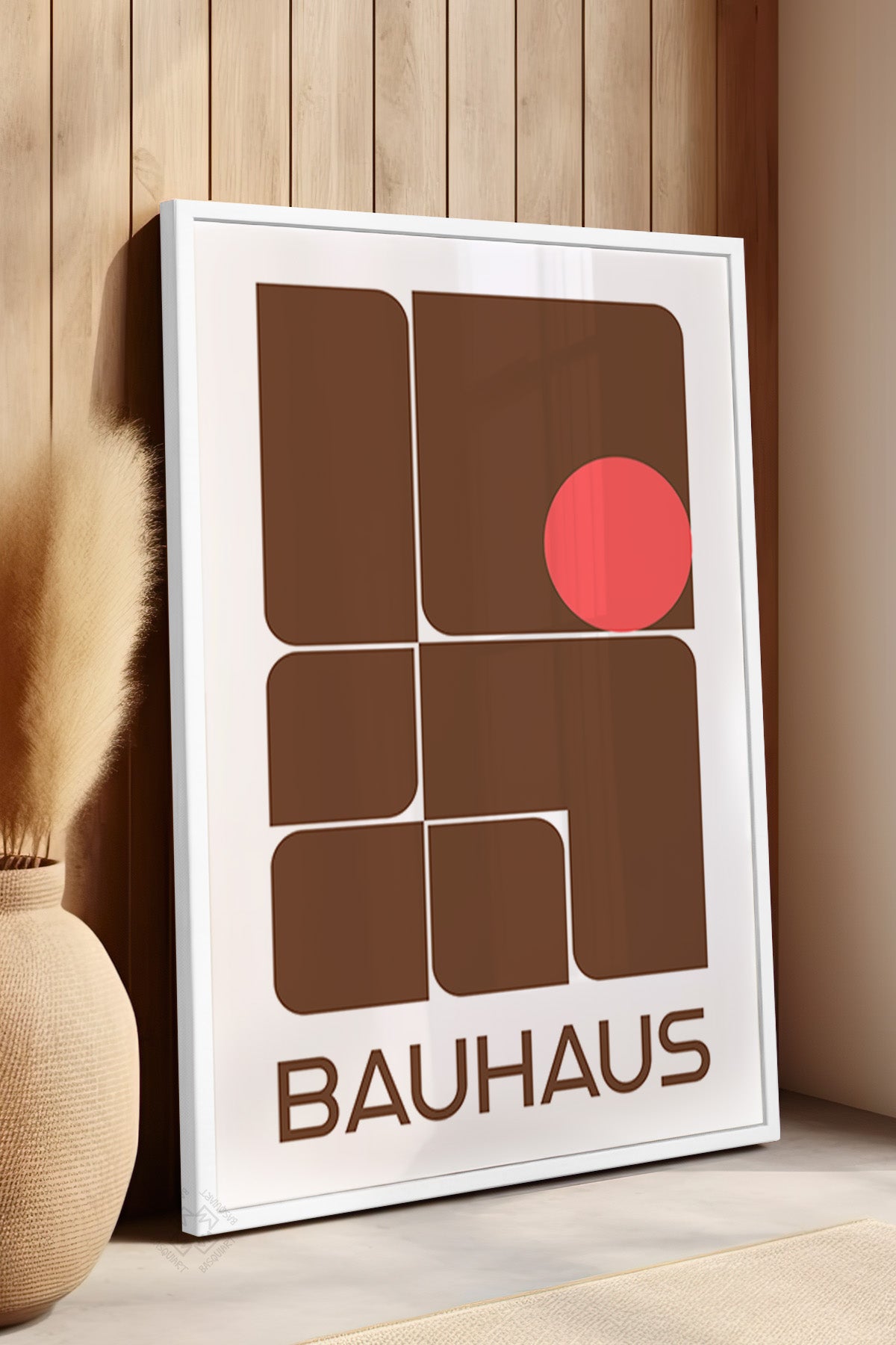 Bauhaus Serisi Beyaz Çerçeveli Poster, Tablo No:81