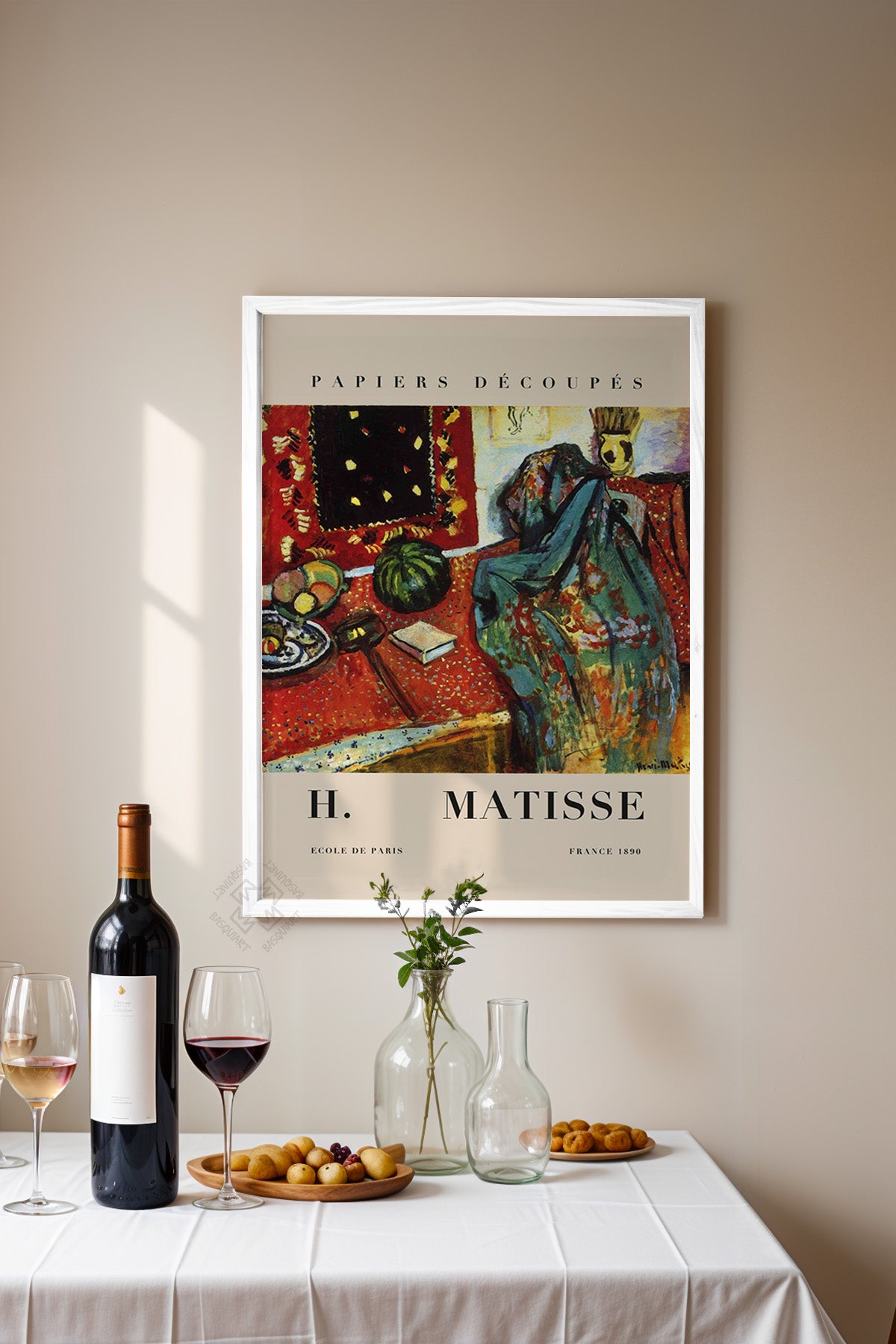 Henri Matisse Serisi Beyaz Çerçeveli Poster, Tablo Duvar Dekoru No:17