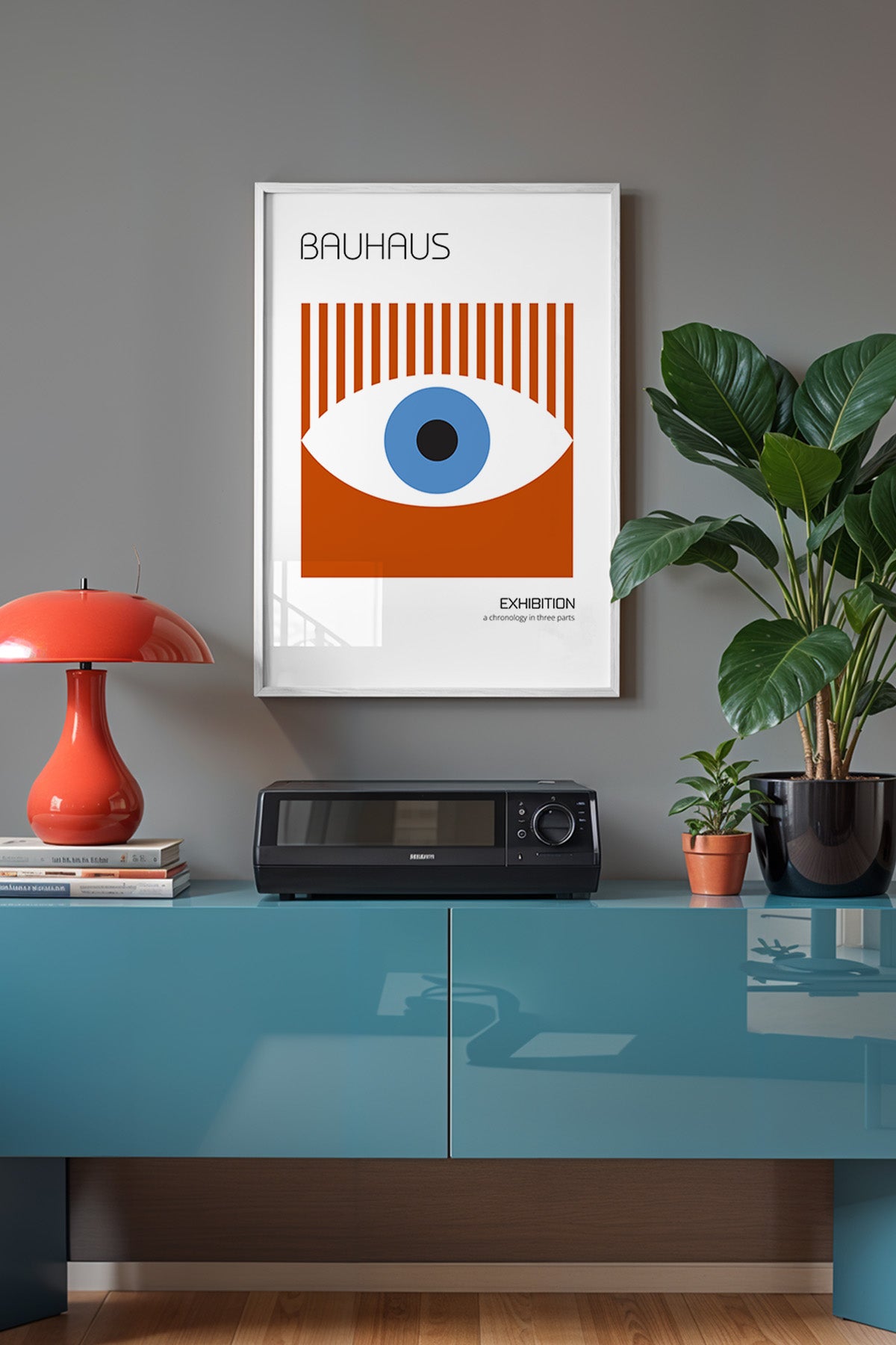 Bauhaus Serisi Beyaz Çerçeveli Poster, Tablo No:110