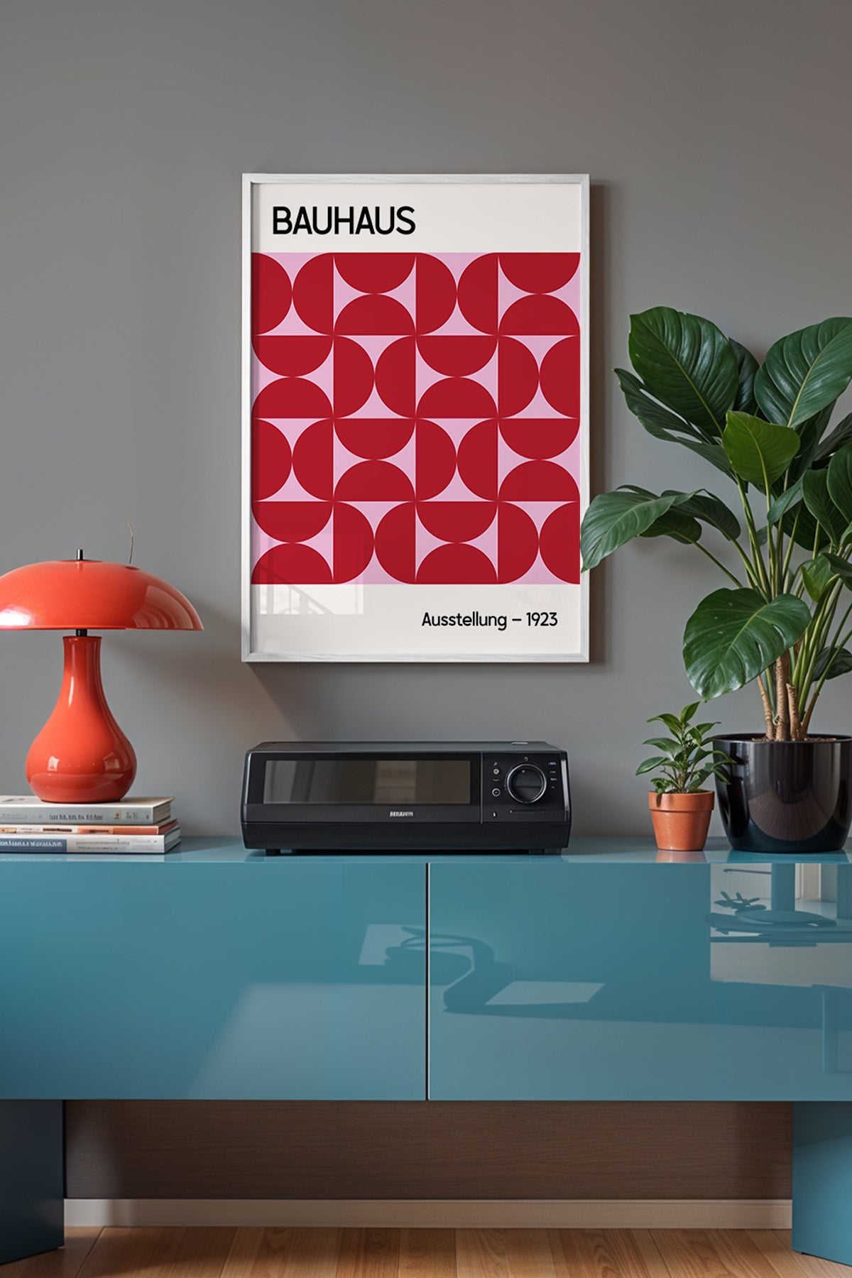 Bauhaus Serisi Beyaz Çerçeveli Poster, Tablo No:123