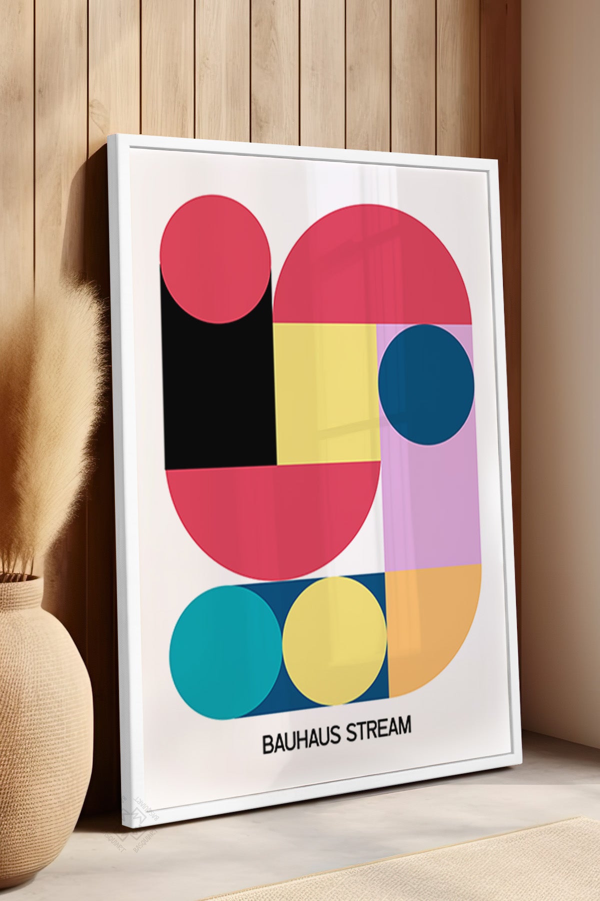 Bauhaus Serisi Beyaz Çerçeveli Poster, Tablo No:122
