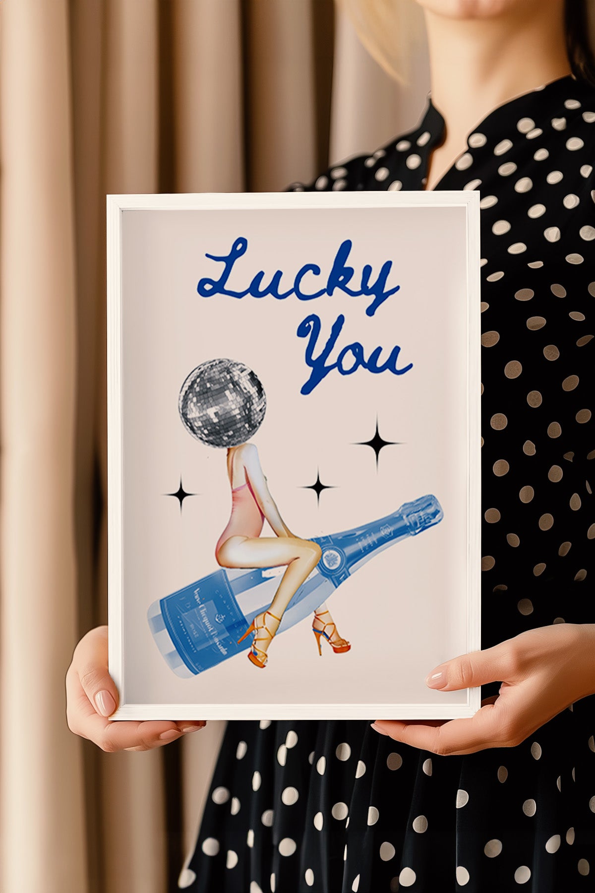 Lucky You Serisi Beyaz Çerçeveli Poster, Tablo Duvar Dekoru No:30