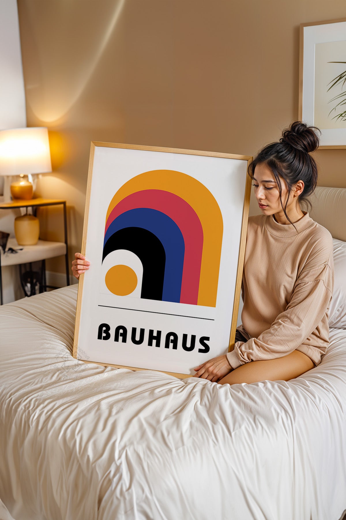 Bauhaus Serisi Ahşap Çerçeveli Poster, Tablo No:111