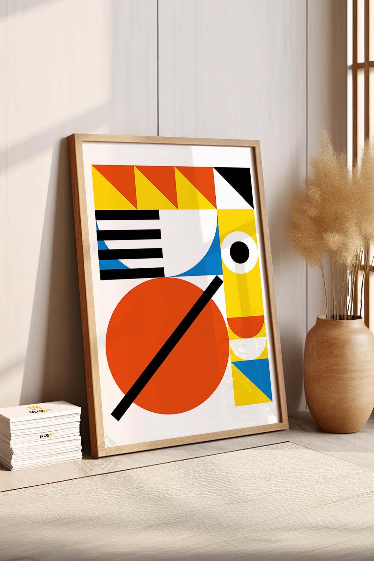 Bauhaus Serisi Ahşap Çerçeveli Poster, Tablo No:6