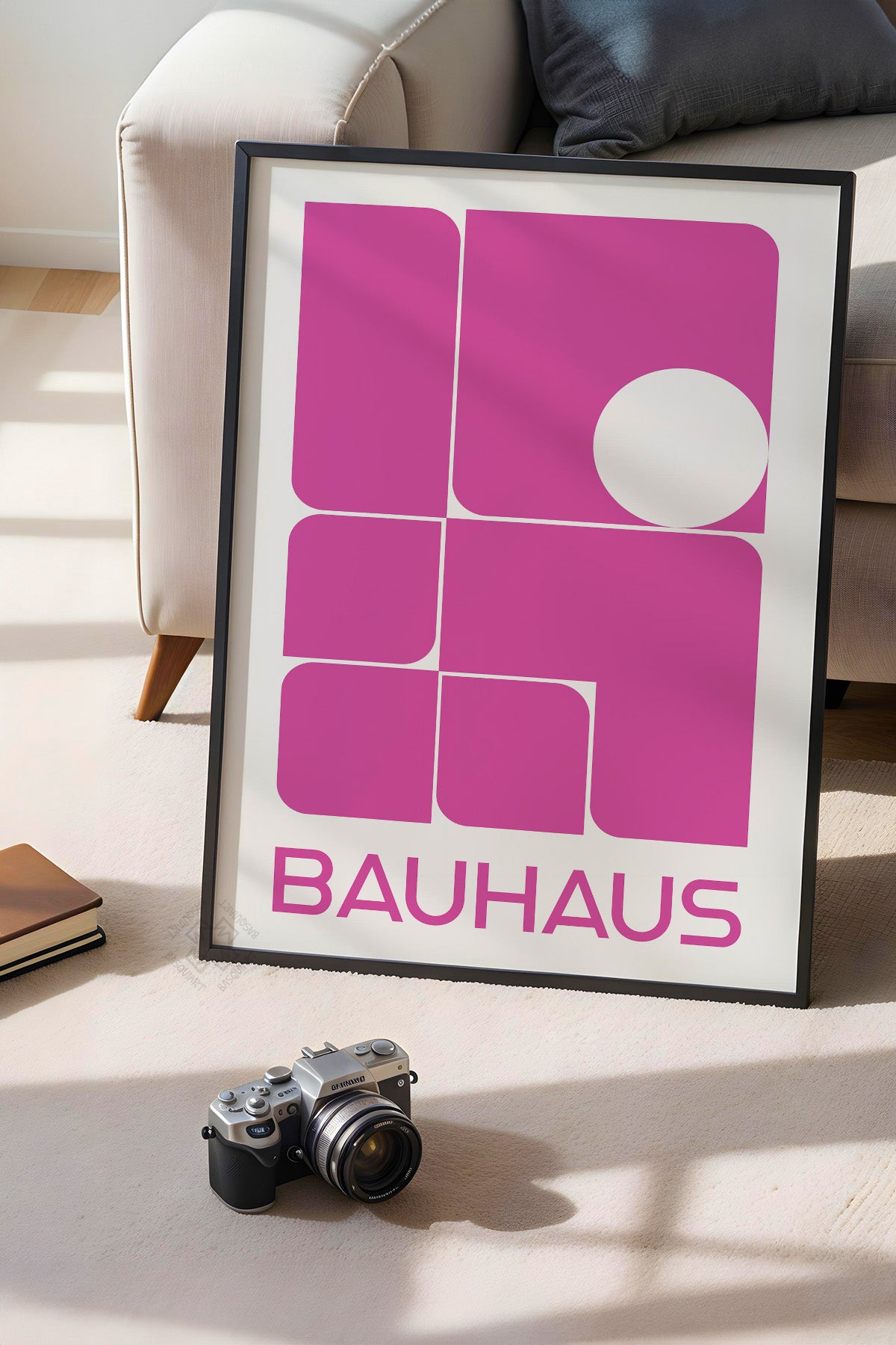 Bauhaus Serisi Siyah Çerçeveli Poster, Tablo No:83