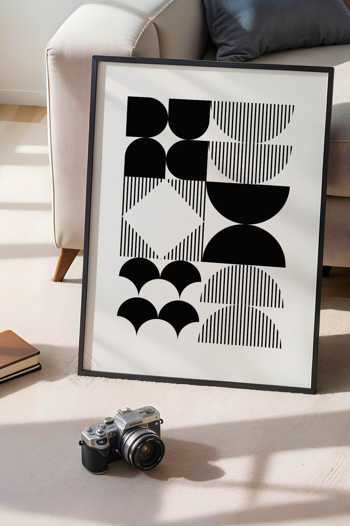 Bauhaus Serisi Siyah Çerçeveli Poster, Tablo No:108