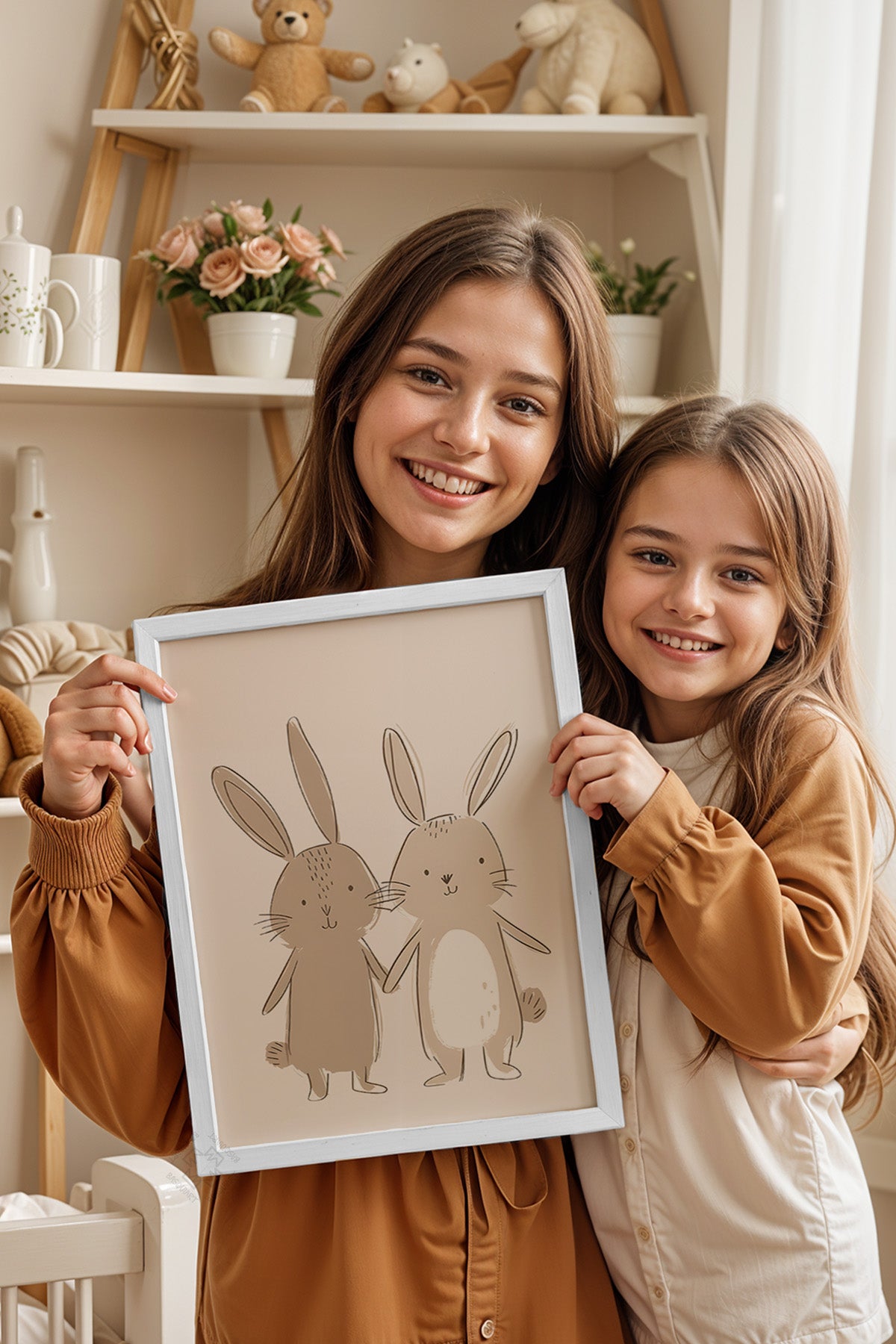 Çocuk Odası, Bebek Odası Beyaz Çerçeveli Poster, Tablo No:82