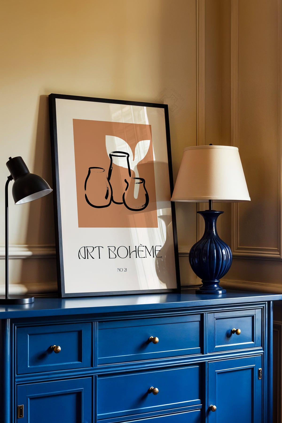Bohemian Serisi Siyah Çerçeveli Poster, Tablo No:69