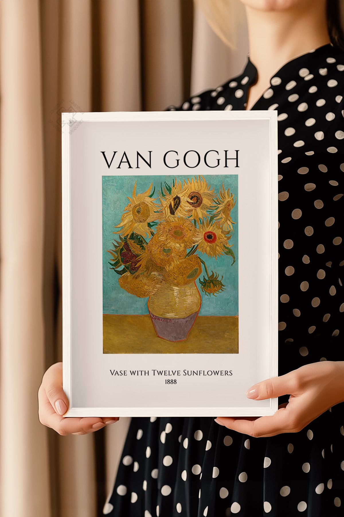 Vincent Van Gogh Serisi Beyaz Çerçeveli Poster, Tablo Duvar Dekoru No:17