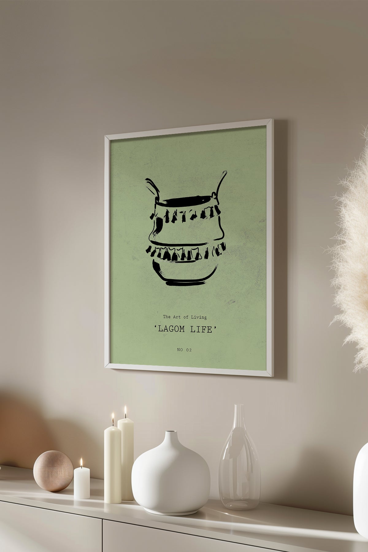 Bohemian Serisi Beyaz Çerçeveli Poster, Tablo No:65