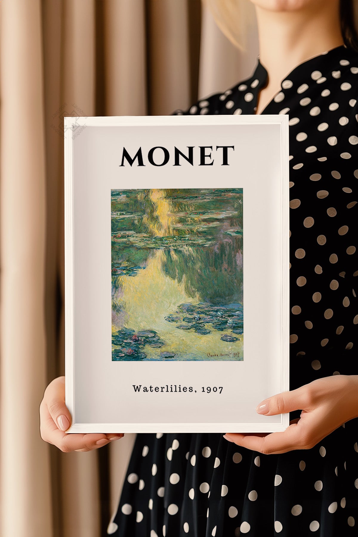 Claude Monet Serisi Beyaz Çerçeveli Poster, Tablo Duvar Dekoru No:12