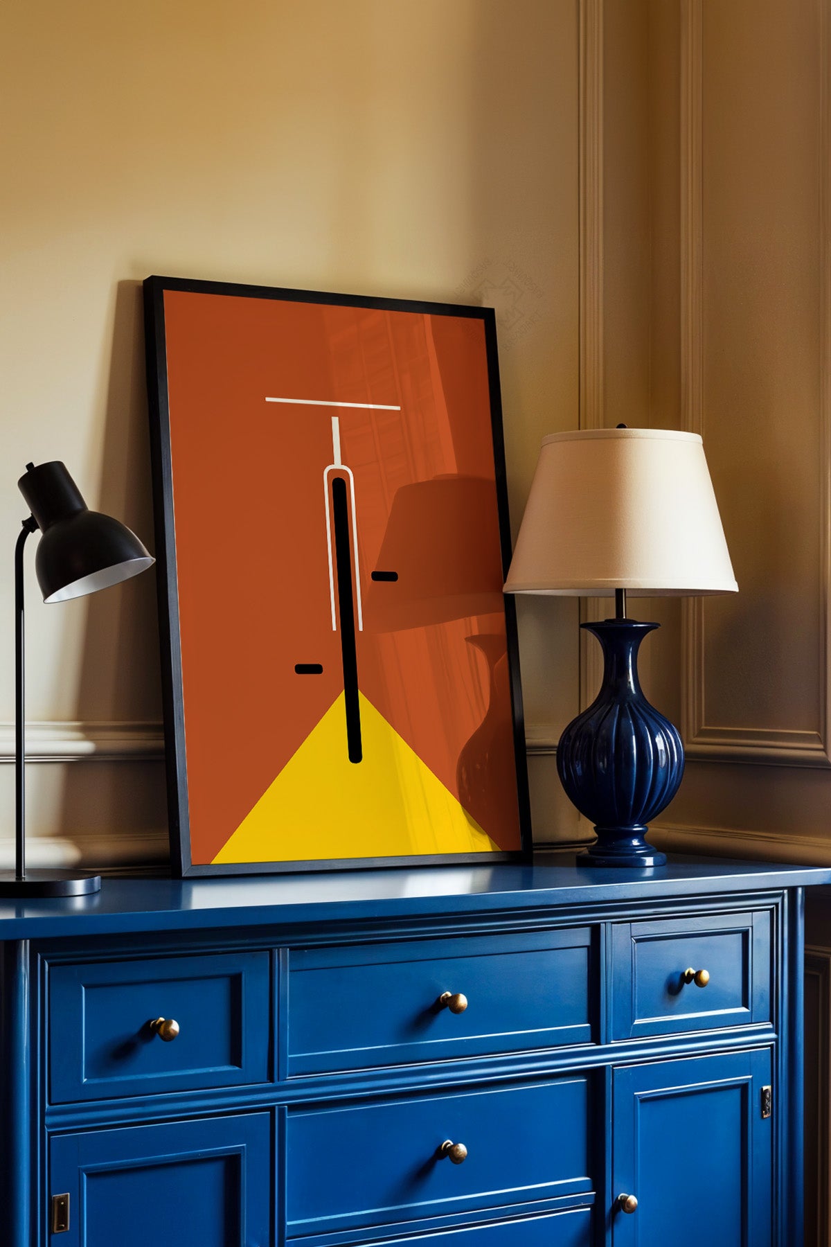Bauhaus Serisi Siyah Çerçeveli Poster, Tablo No:57