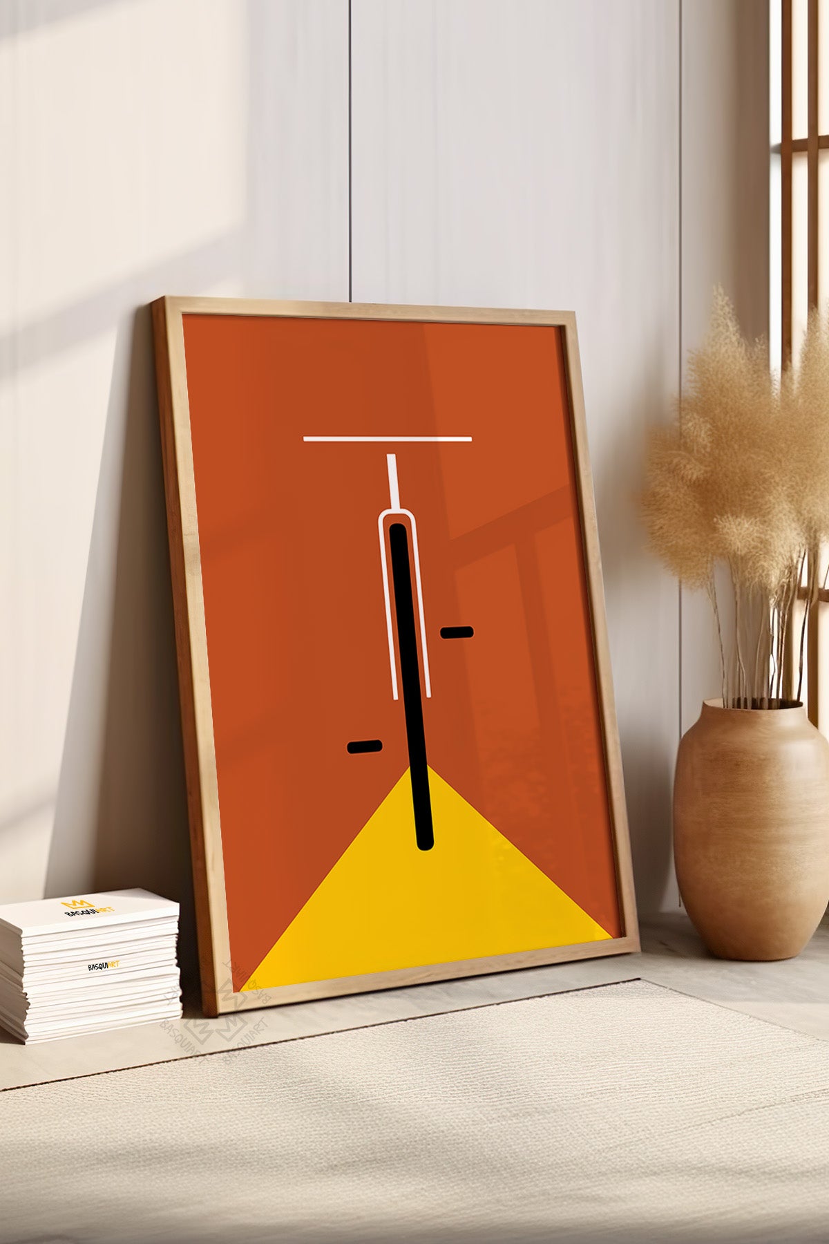Bauhaus Serisi Ahşap Çerçeveli Poster, Tablo No:57