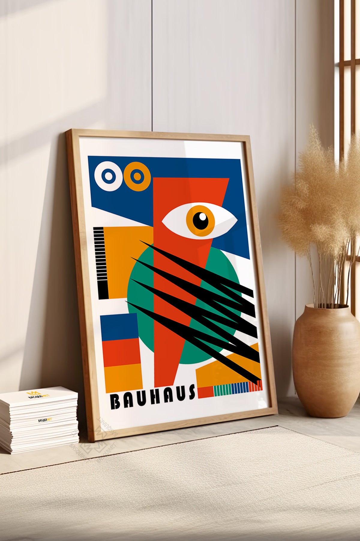 Bauhaus Serisi Ahşap Çerçeveli Poster, Tablo No:1