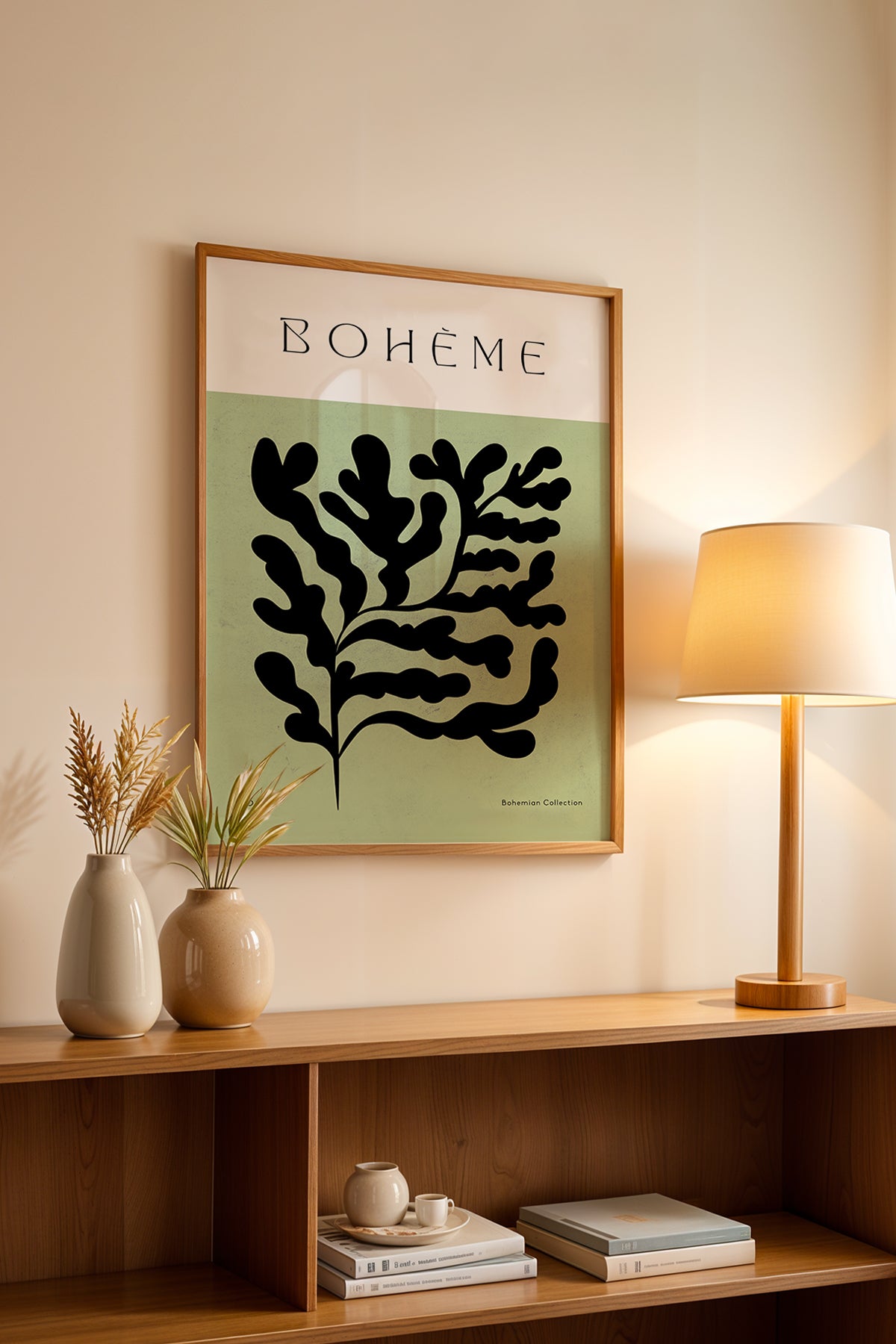 Bohemian Serisi Ahşap Çerçeveli Poster, Tablo No:56