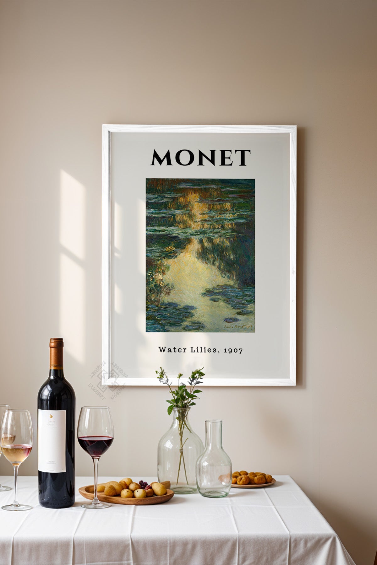 Claude Monet Serisi Beyaz Çerçeveli Poster, Tablo Duvar Dekoru No:11