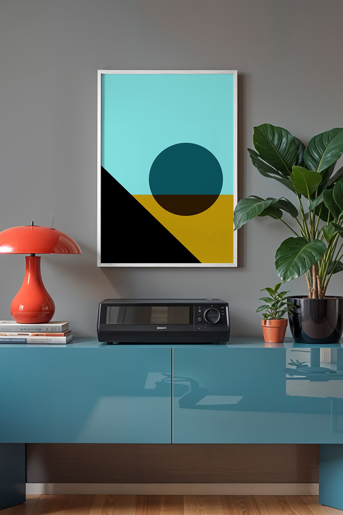 Bauhaus Serisi Beyaz Çerçeveli Poster, Tablo No:80