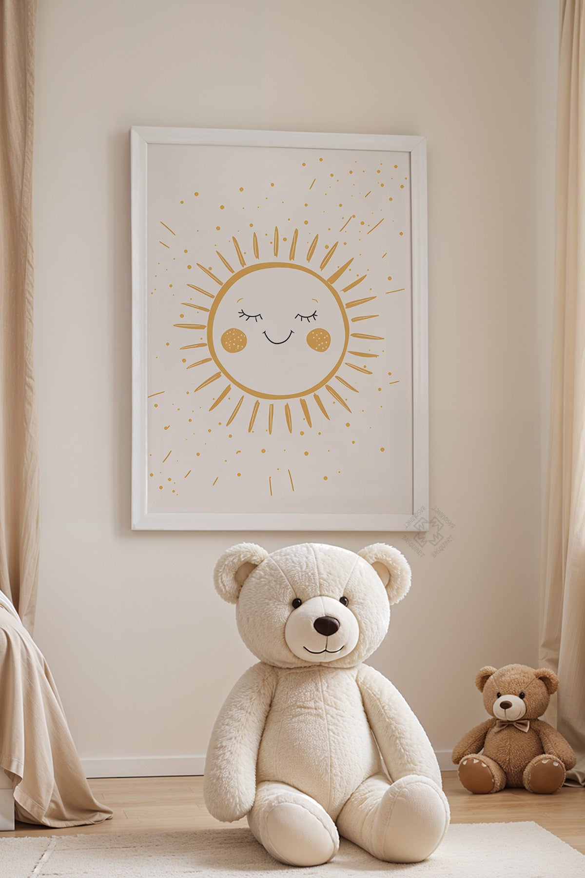 Çocuk Odası, Bebek Odası Beyaz Çerçeveli Poster, Tablo No:64