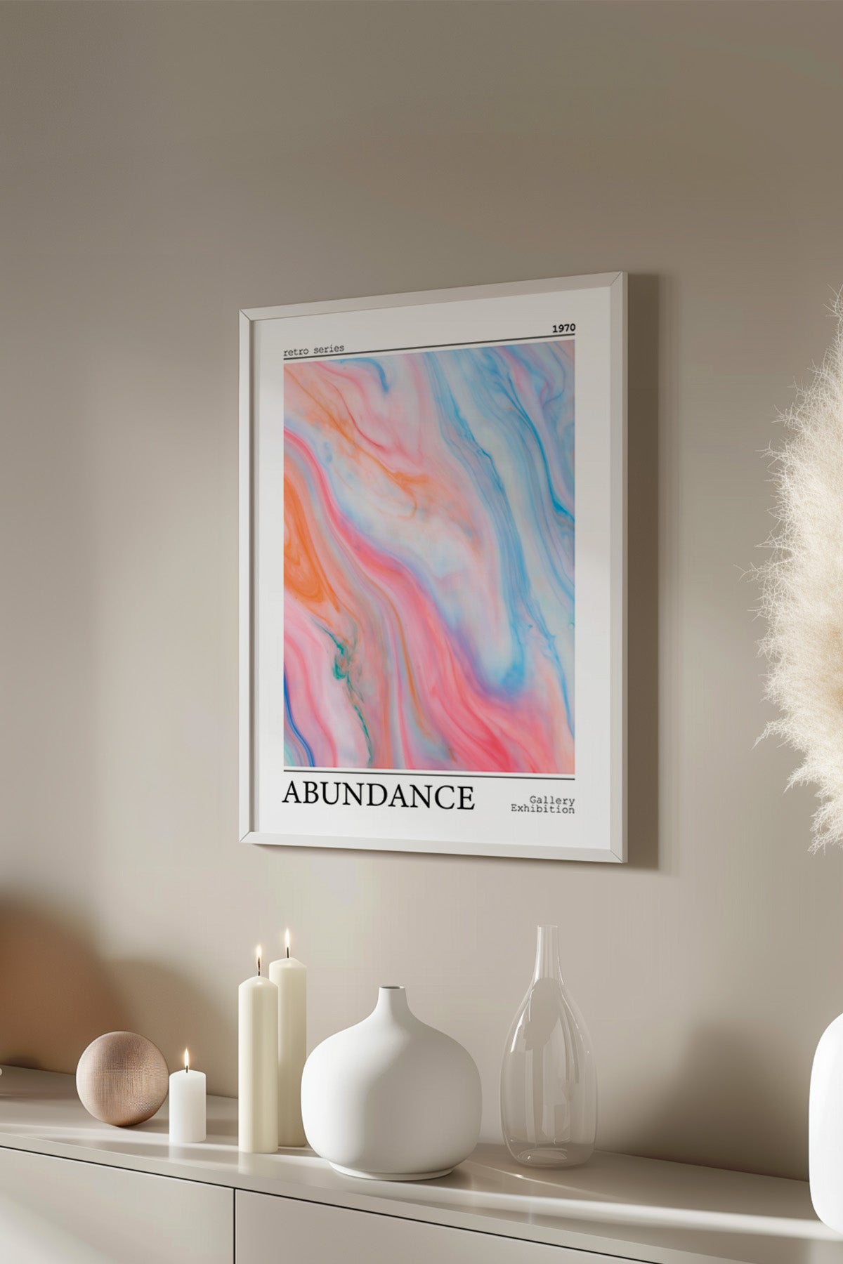 Aura Serisi Beyaz Çerçeveli Poster, Tablo No:59