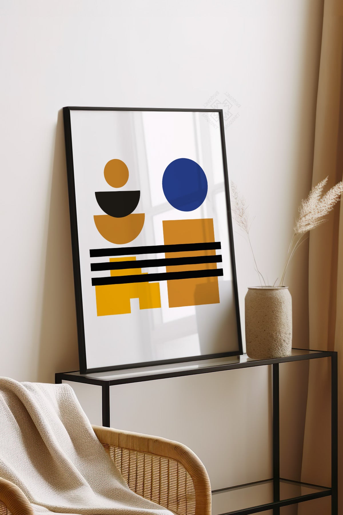 Bauhaus Serisi Siyah Çerçeveli Poster, Tablo No:103