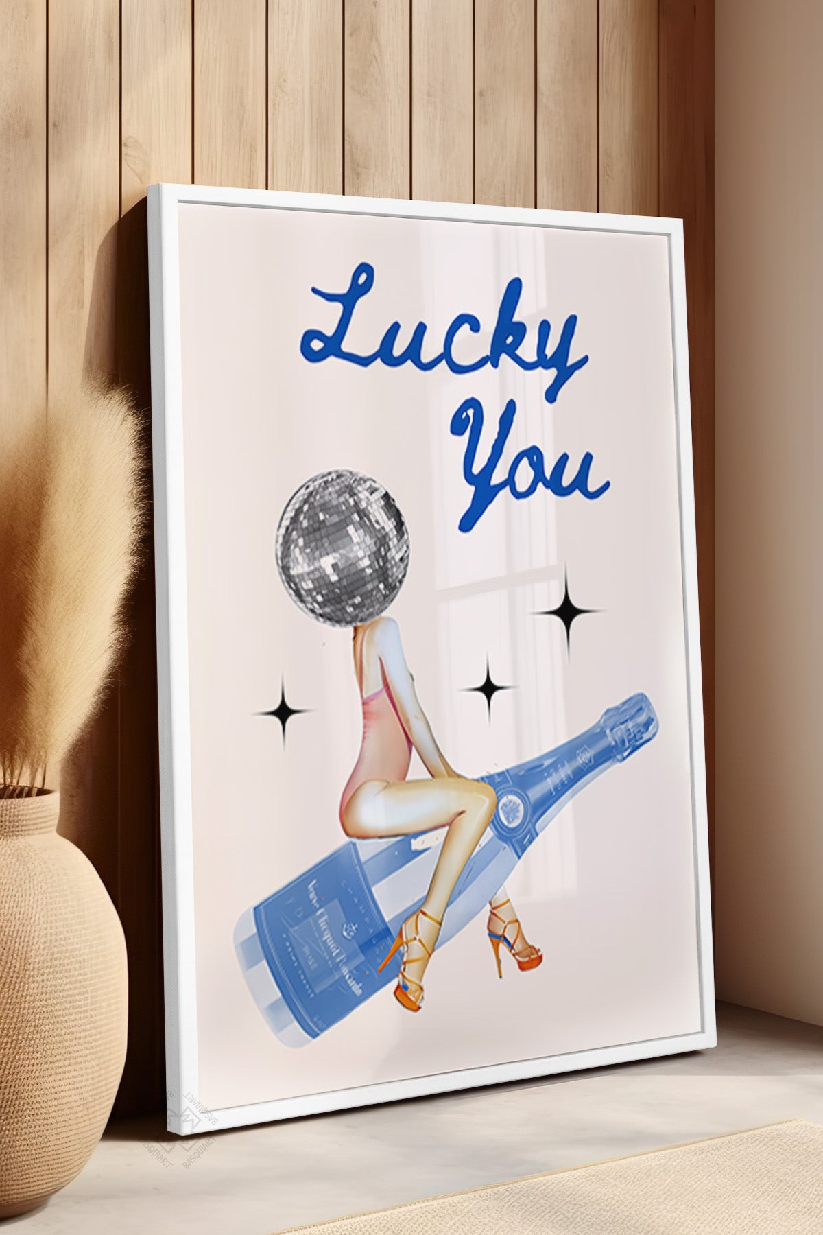 Lucky You Serisi Beyaz Çerçeveli Poster, Tablo Duvar Dekoru No:30