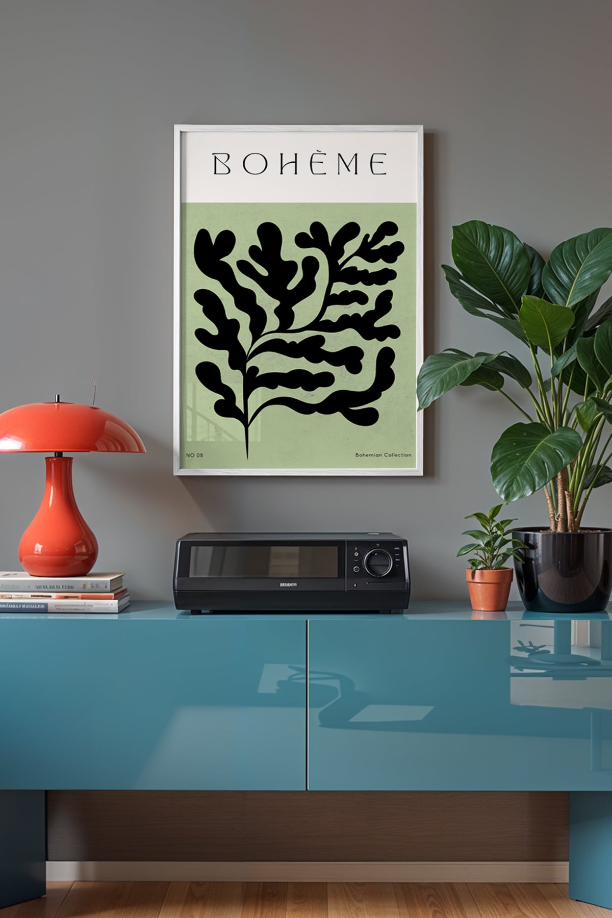 Bohemian Serisi Beyaz Çerçeveli Poster, Tablo No:56