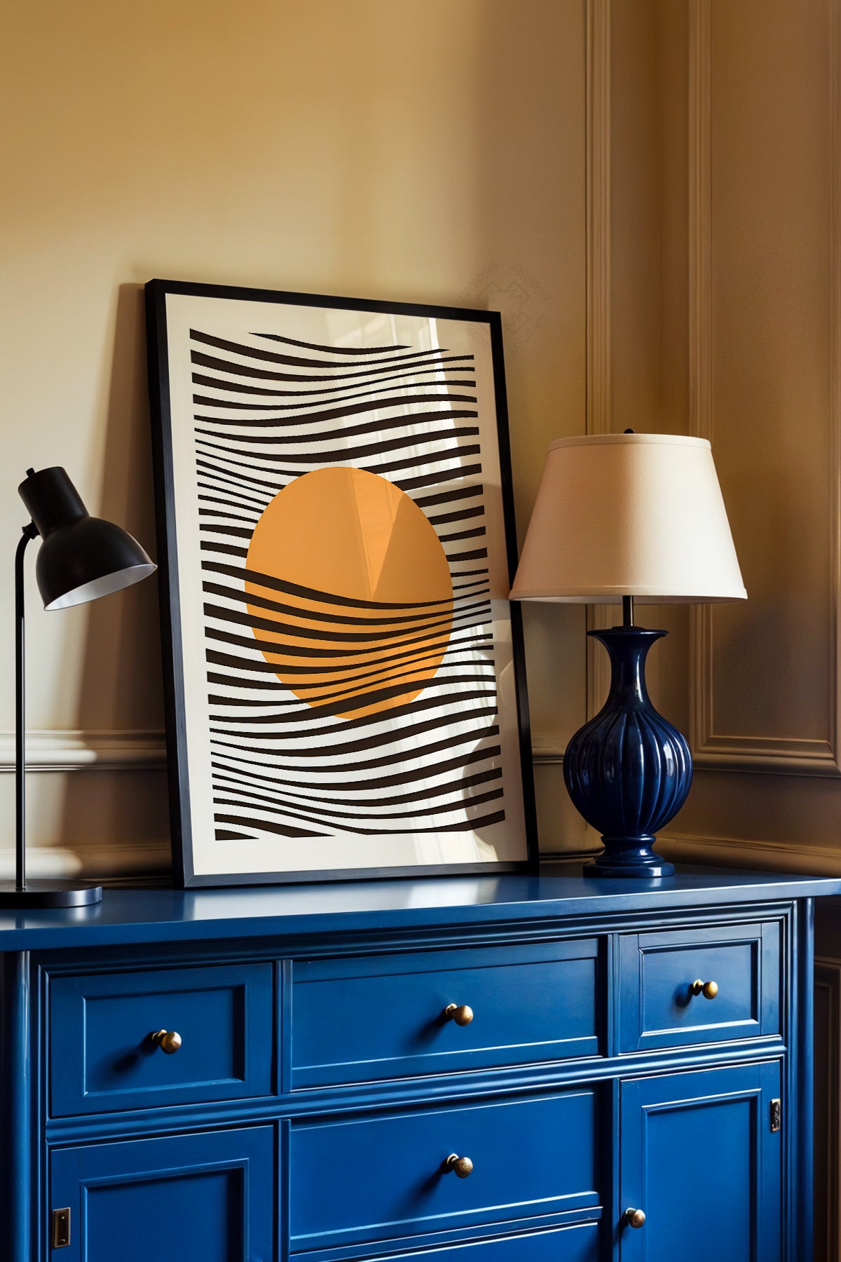 Bauhaus Serisi Siyah Çerçeveli Poster, Tablo No:34
