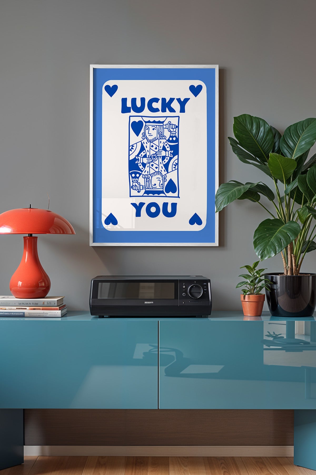 Lucky You Serisi Beyaz Çerçeveli Poster, Tablo Duvar Dekoru No:24