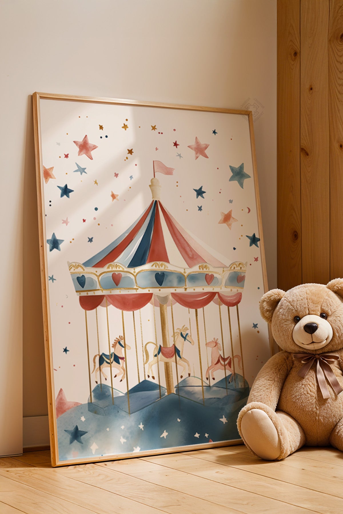 Çocuk Odası, Bebek Odası Ahşap Çerçeveli Poster, Tablo No:49