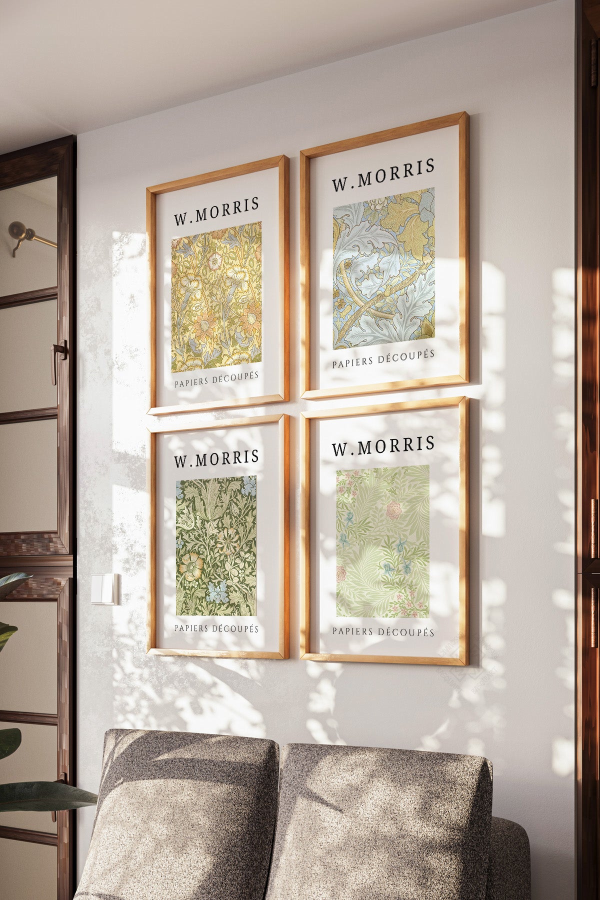 William Morris 4'lü Ahşap Çerçeveli Poster, Tablo Seti No:41