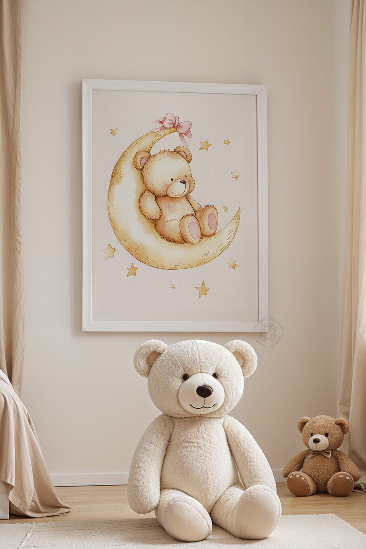 Çocuk Odası, Bebek Odası Beyaz Çerçeveli Poster, Tablo No:54