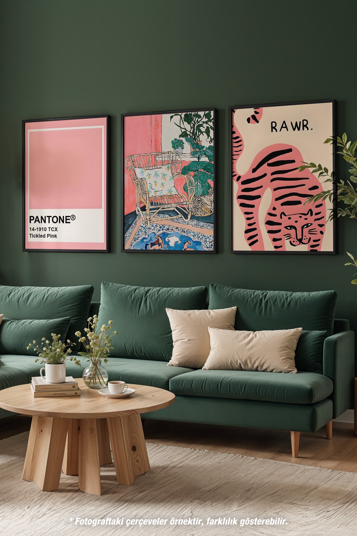 Grafik Tasarım 3'lü Siyah Çerçeveli Poster, Tablo Seti No:27