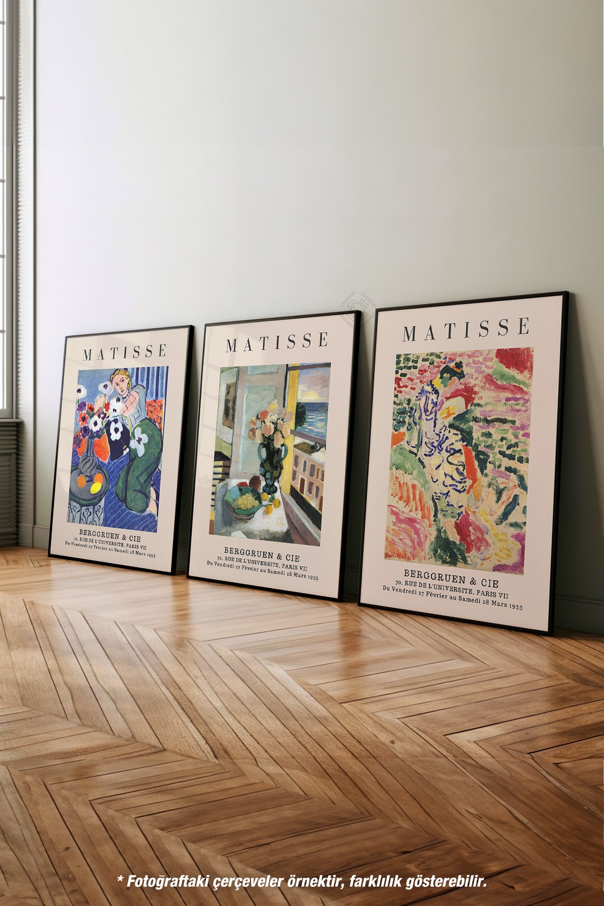 Matisse 3'lü Siyah Çerçeveli Poster, Tablo Seti No:16