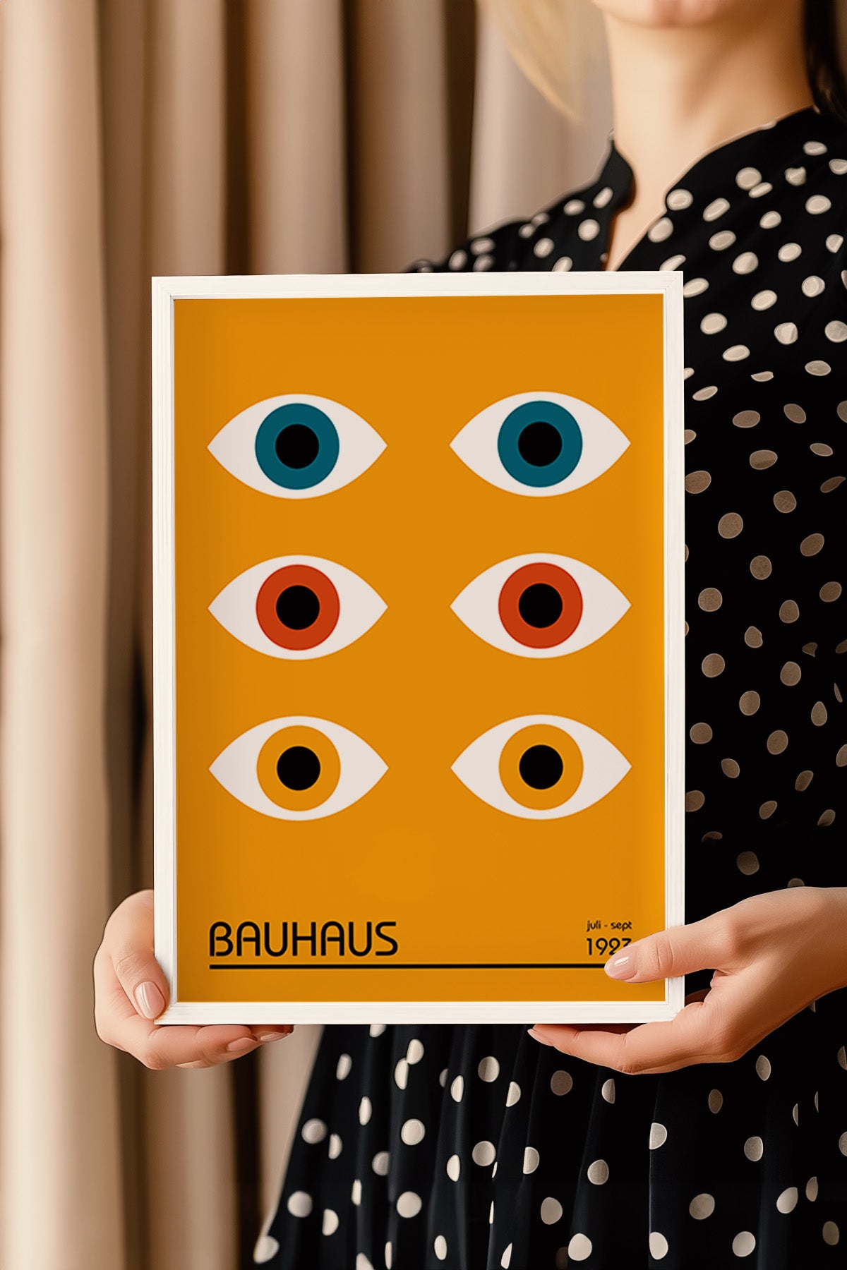 Bauhaus Serisi Beyaz Çerçeveli Poster, Tablo No:25