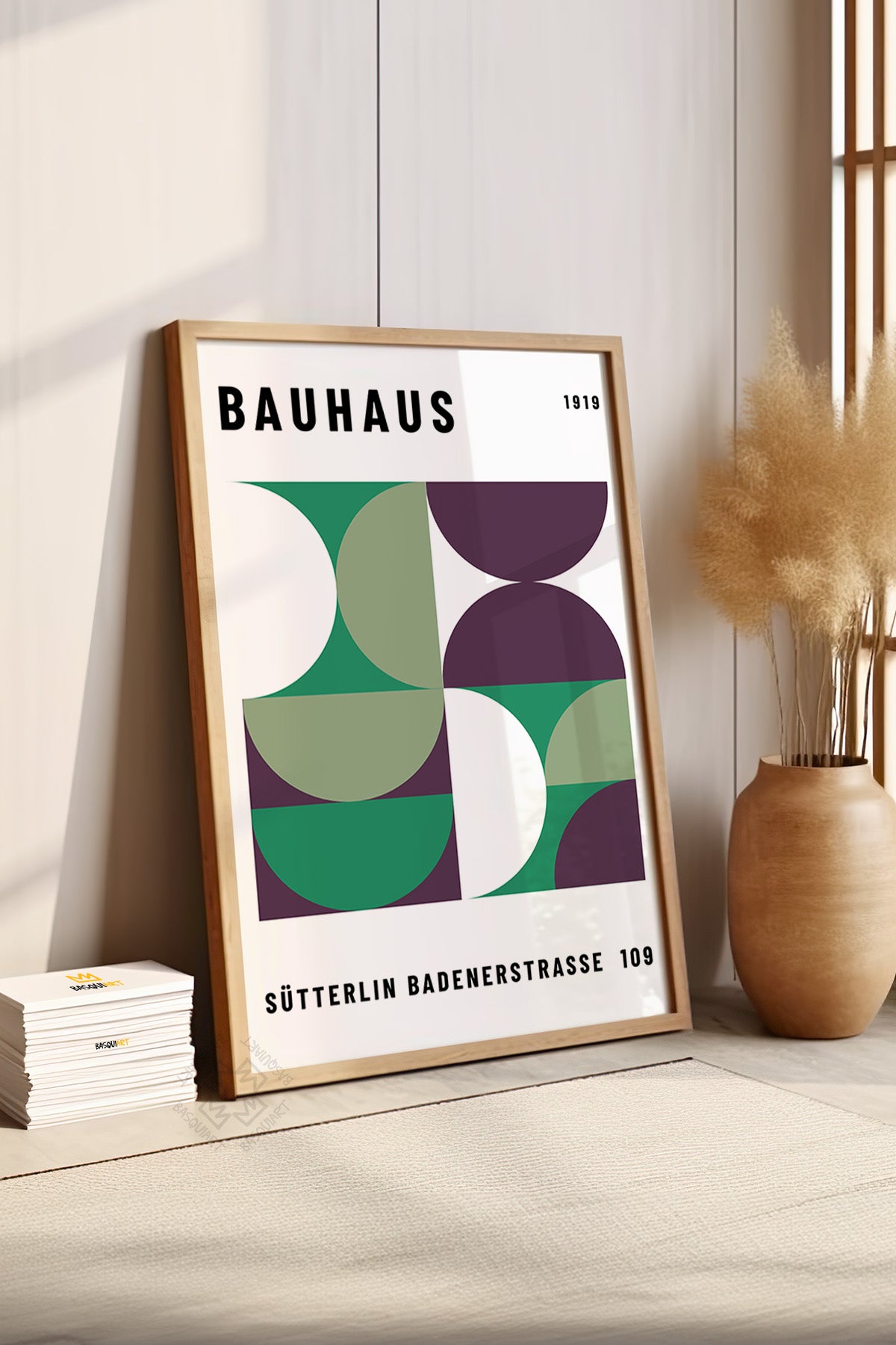 Bauhaus Serisi Ahşap Çerçeveli Poster, Tablo No:92
