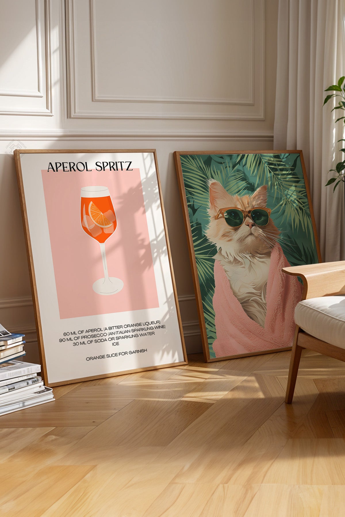 Modern 2'li Ahşap Çerçeveli Poster, Tablo Seti No:31