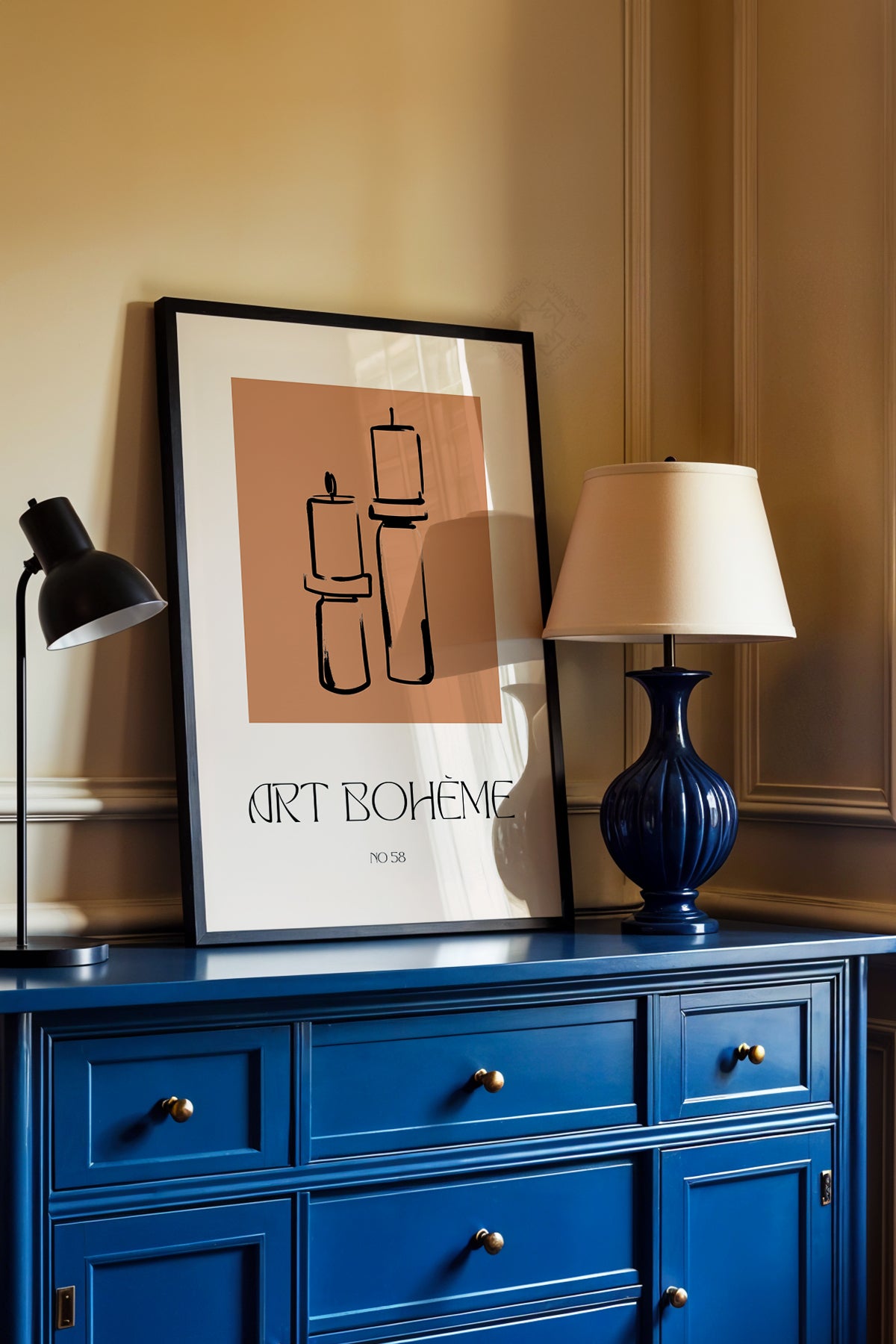 Bohemian Serisi Siyah Çerçeveli Poster, Tablo No:66